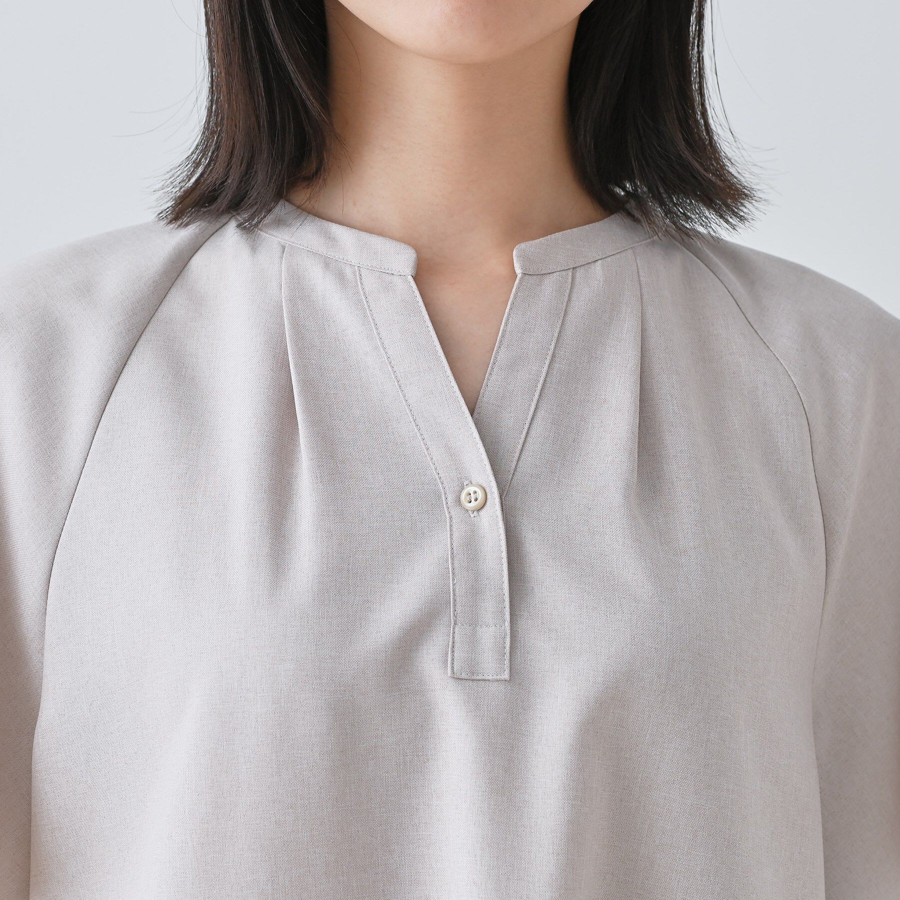 INDIVI「【しわになりにくい】麻調ストレートラインワンピース」|ワンピース|