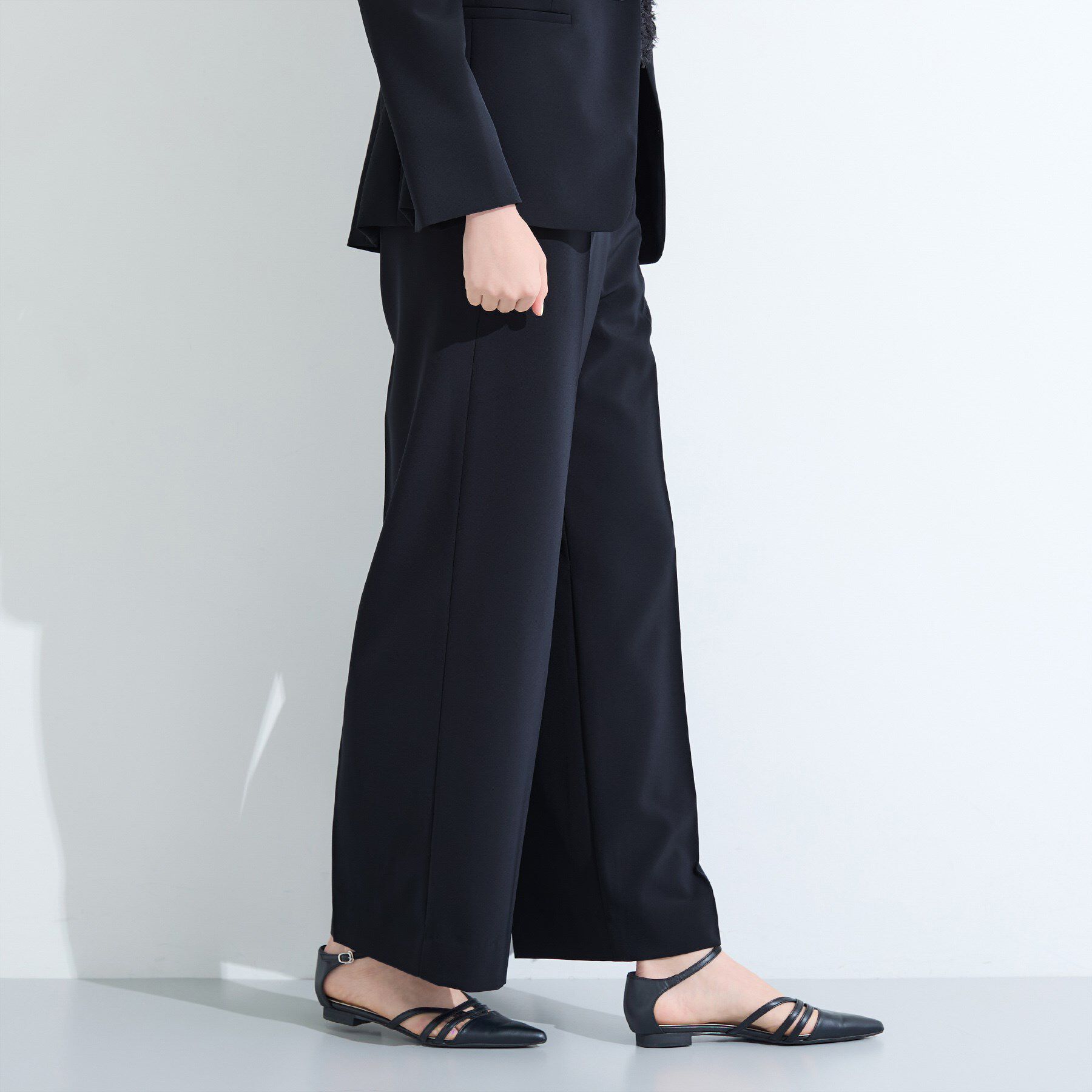 INDIVI「【洗える／UVケア】ストレッチワイドパンツ」|スーツ|