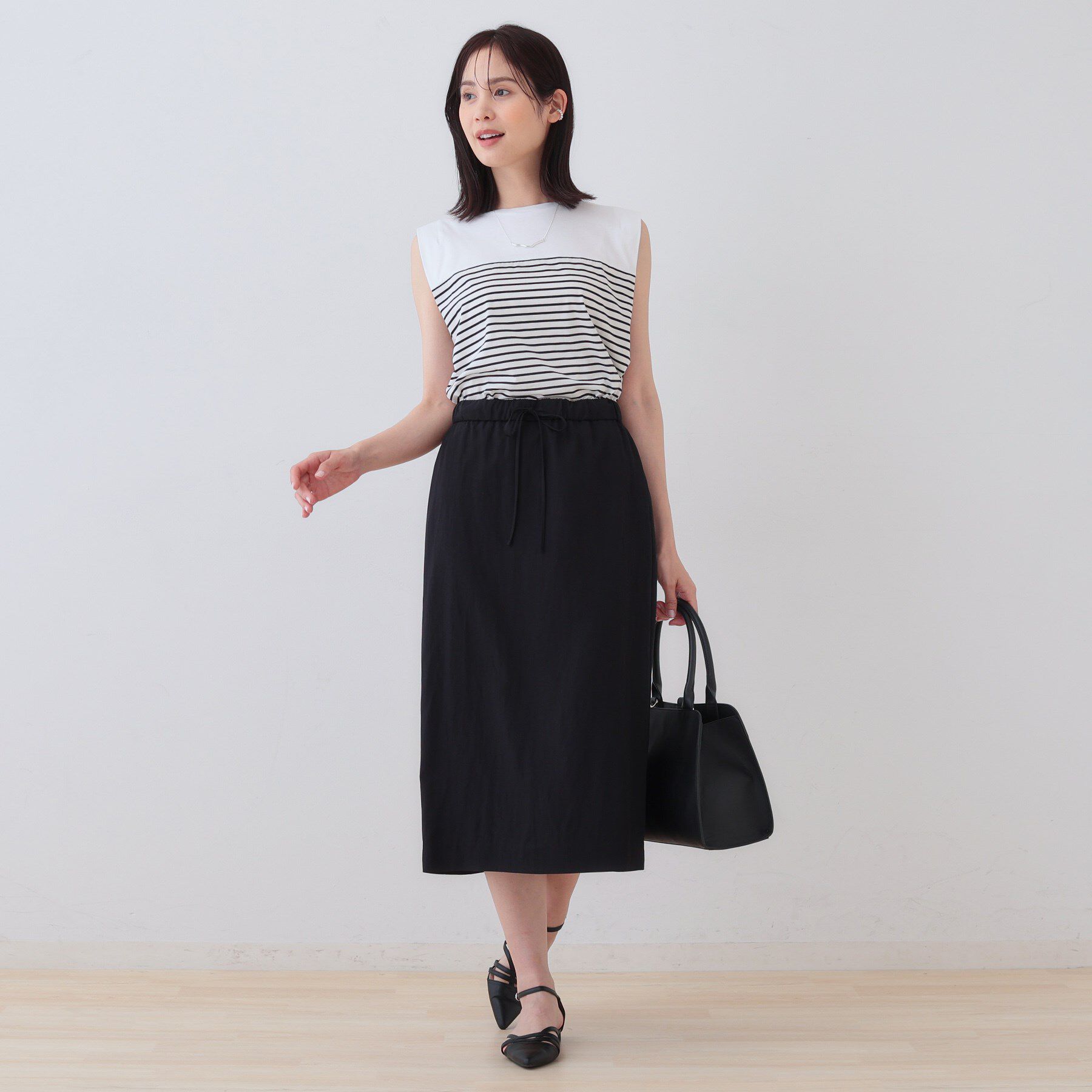 INDIVI「【シワになりにくい】コットンライクストレートスカート」|スカート|