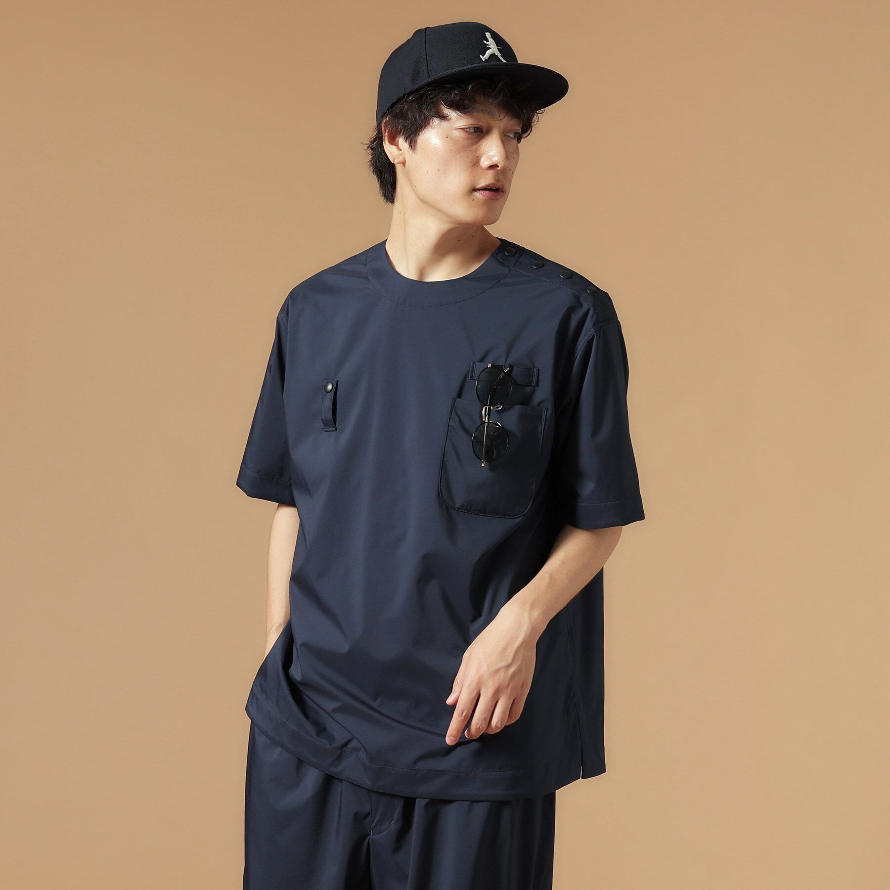 40CARATS&525「【セットアップ対応】3レイヤー プルオーバー半袖シャツ」|Tシャツ・カットソー|ﾌﾞﾙｰ(093)