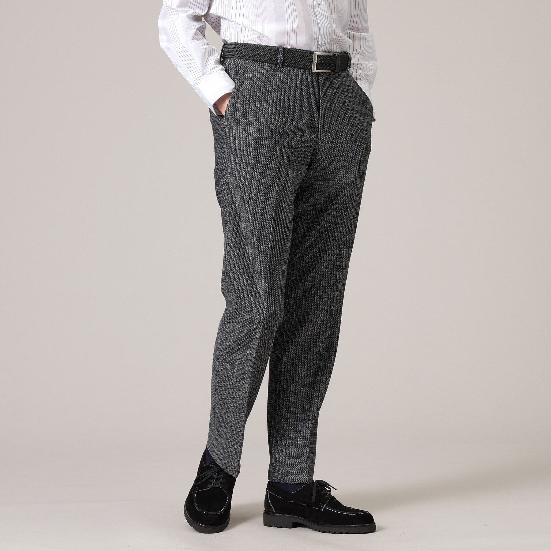 TAKEO KIKUCHI「【限定展開】先染めメランジ スラックス（セットアップ対応）」|その他|ﾁｬｺｰﾙｸﾞﾚｰ(013)