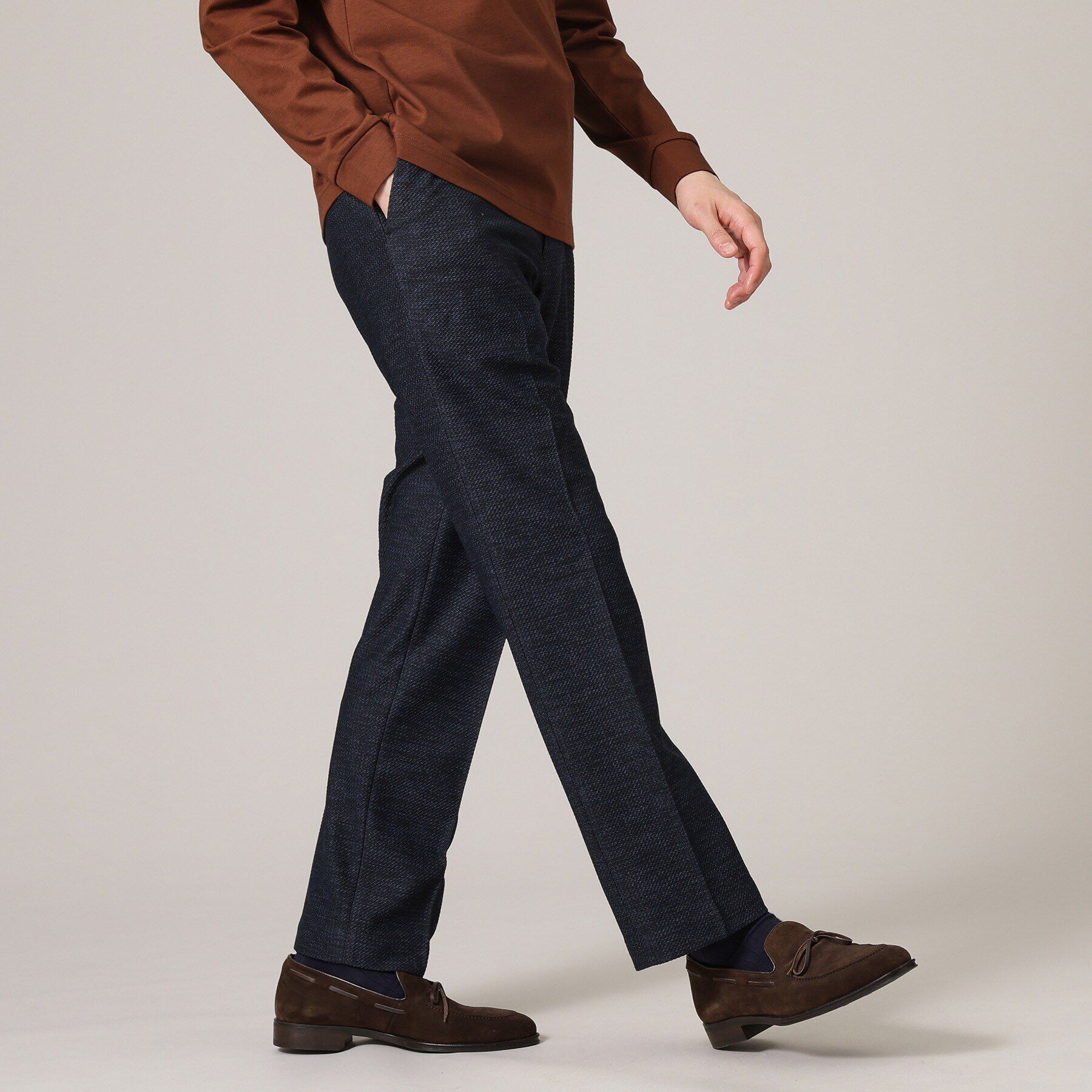 TAKEO KIKUCHI「【限定展開】先染めメランジ スラックス（セットアップ対応）」|その他|