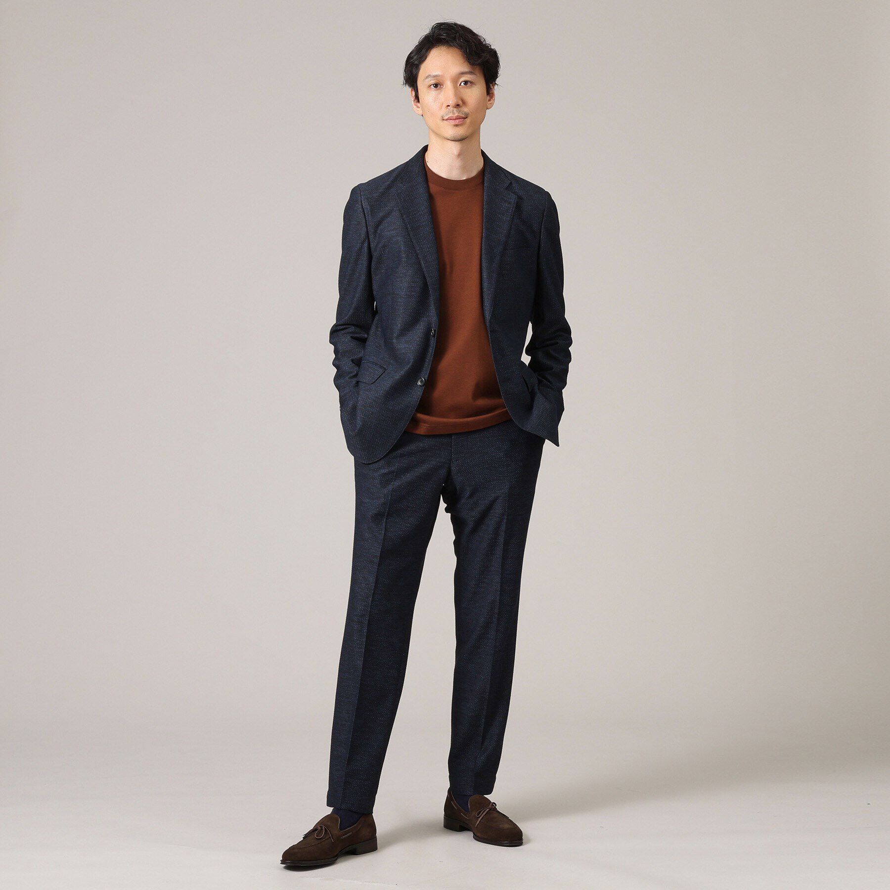 TAKEO KIKUCHI「【限定展開】先染めメランジ スラックス（セットアップ対応）」|その他|