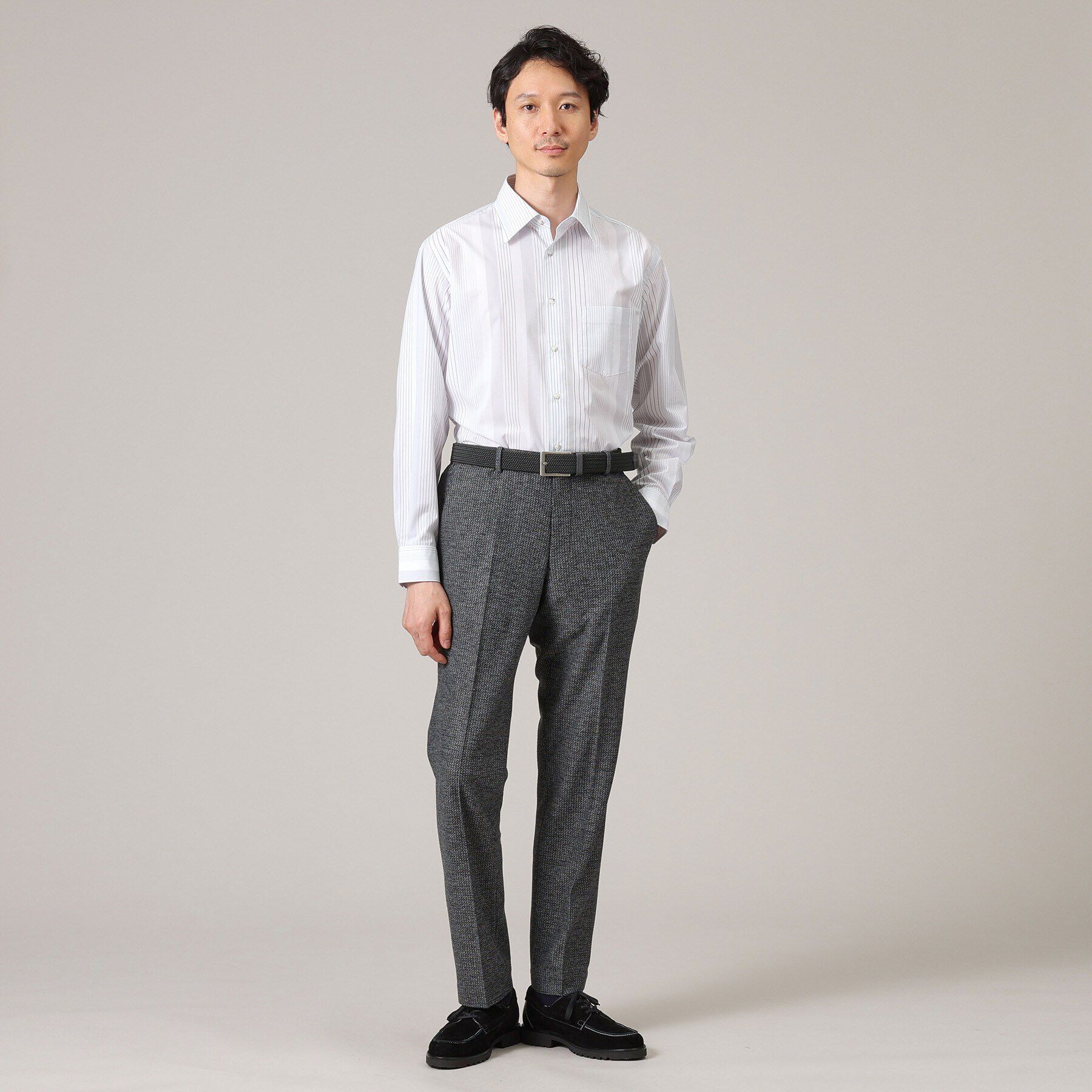 TAKEO KIKUCHI「【限定展開】先染めメランジ スラックス（セットアップ対応）」|その他|