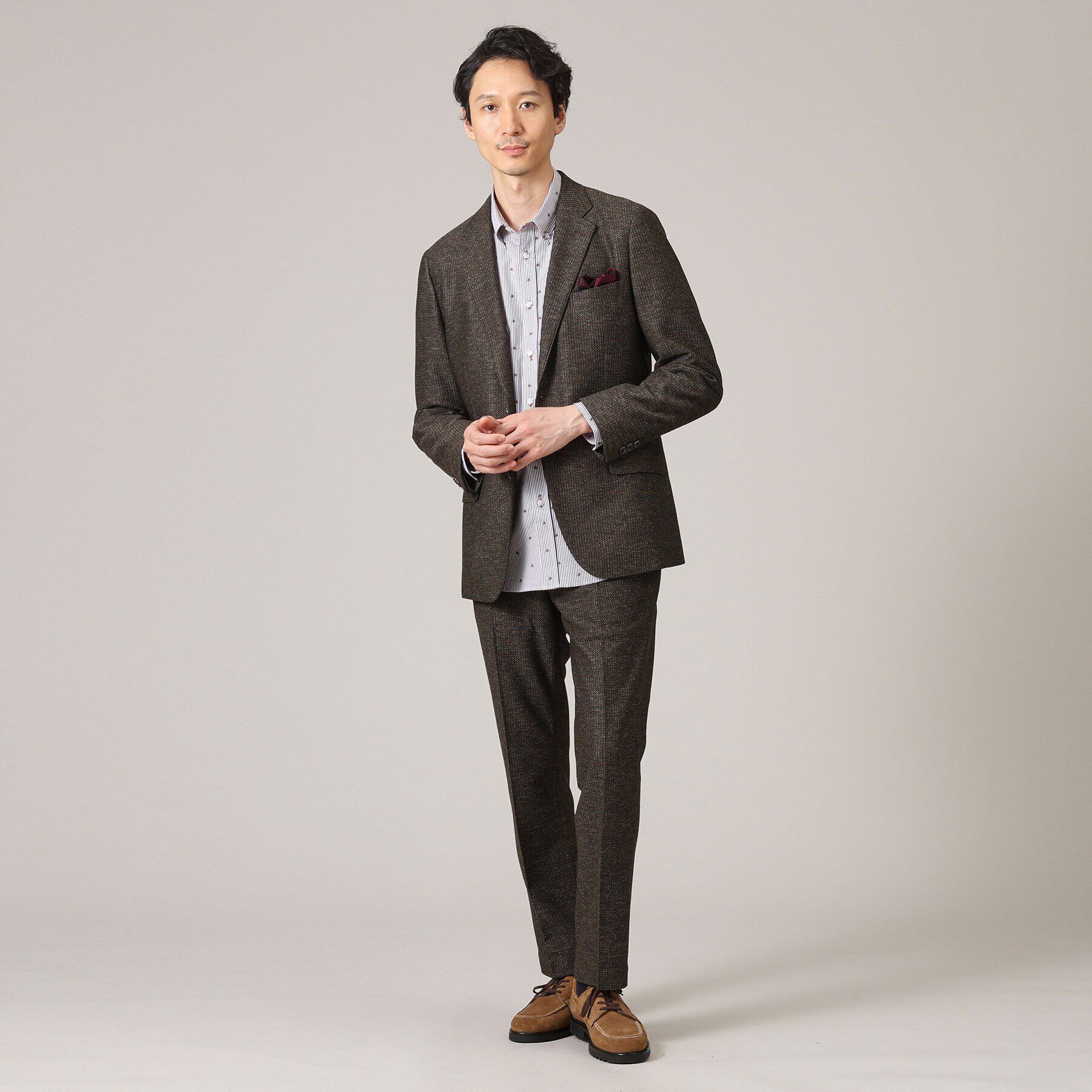 TAKEO KIKUCHI「【限定展開】先染めメランジ スラックス（セットアップ対応）」|その他|