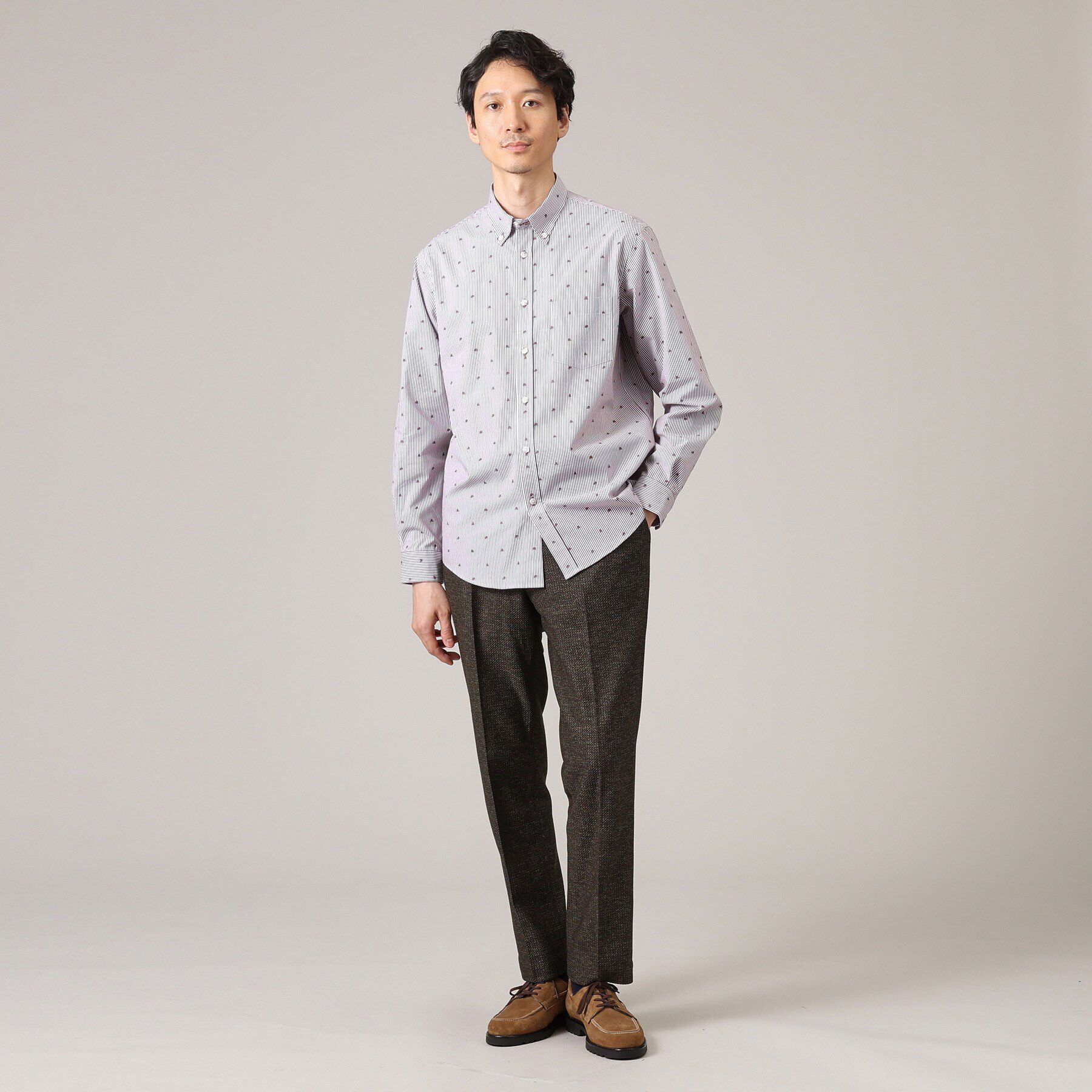 TAKEO KIKUCHI「【限定展開】先染めメランジ スラックス（セットアップ対応）」|その他|