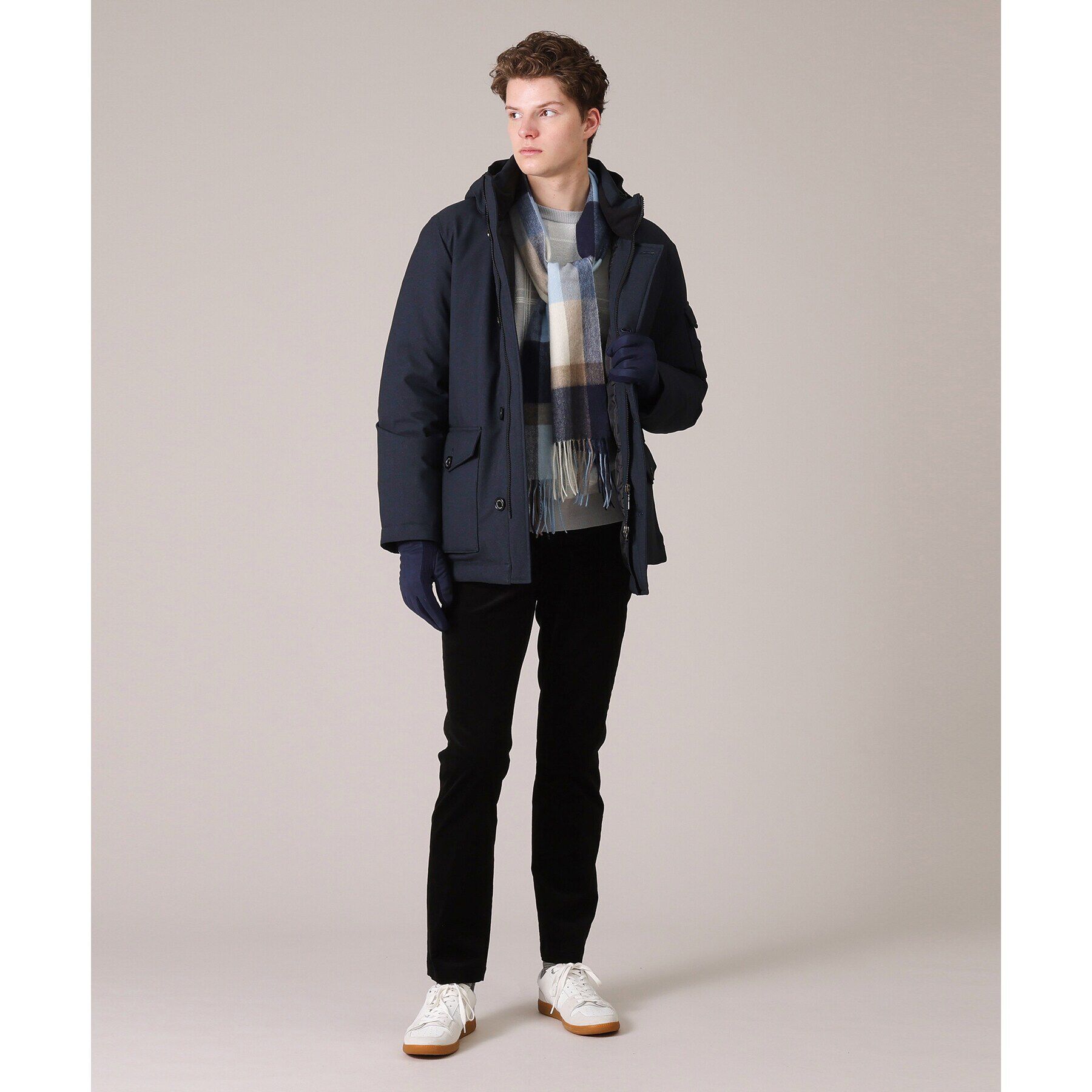 TAKEO KIKUCHI「【スマホ対応】合成皮革リブ付き グローブ」|手袋|