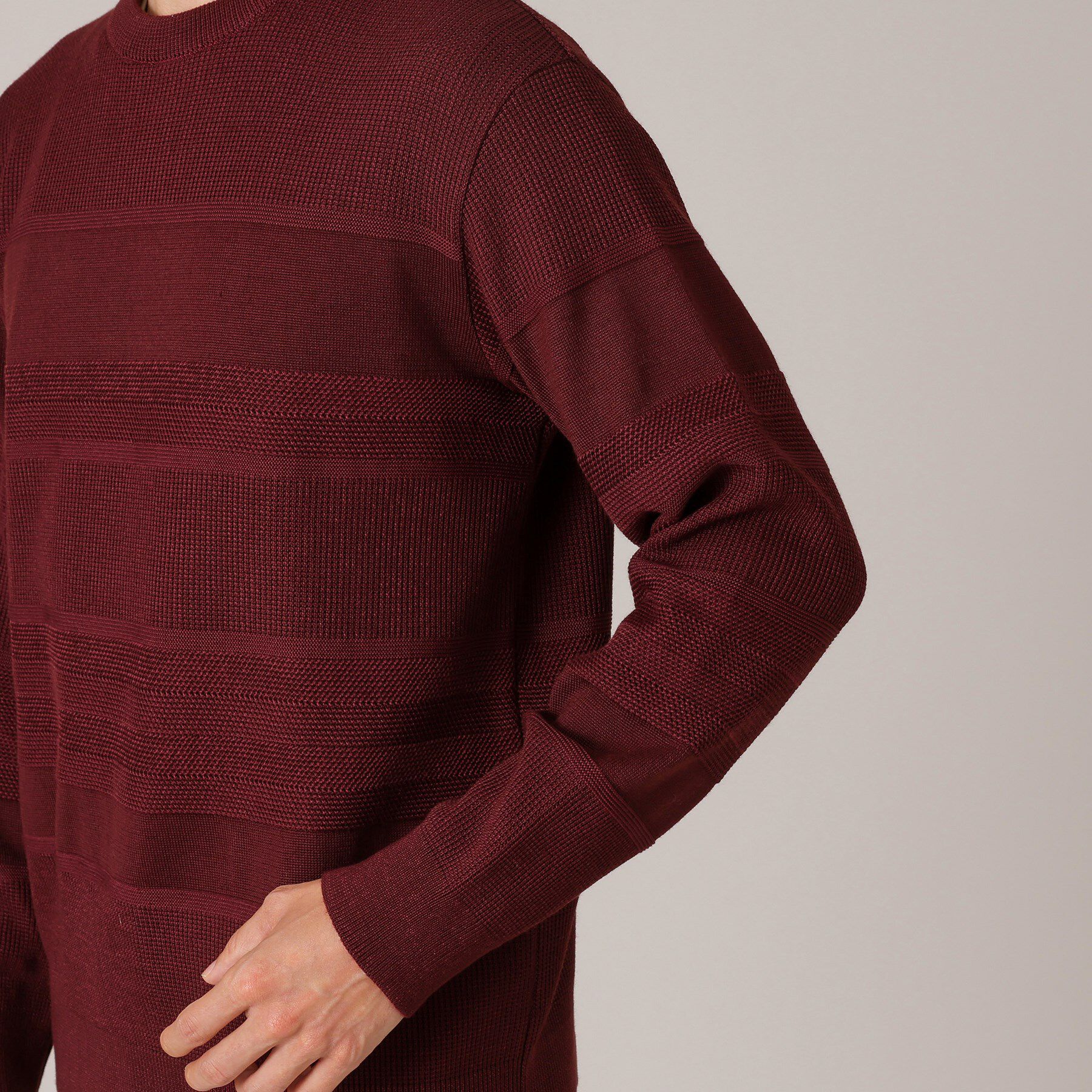 TAKEO KIKUCHI「【Made in JAPAN】編地切替 プルオーバーニット」|ニット・セーター|