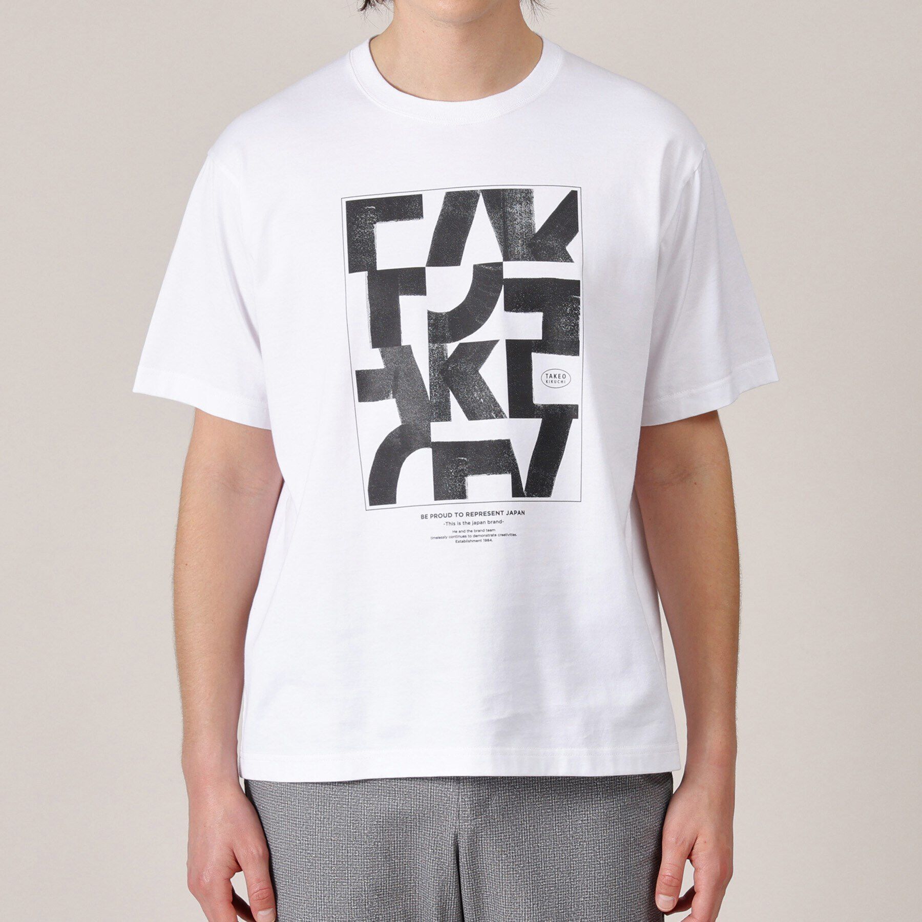 TAKEO KIKUCHI「【Made in JAPAN】パズル柄 半袖ポンチ Tシャツ」|Tシャツ・カットソー|