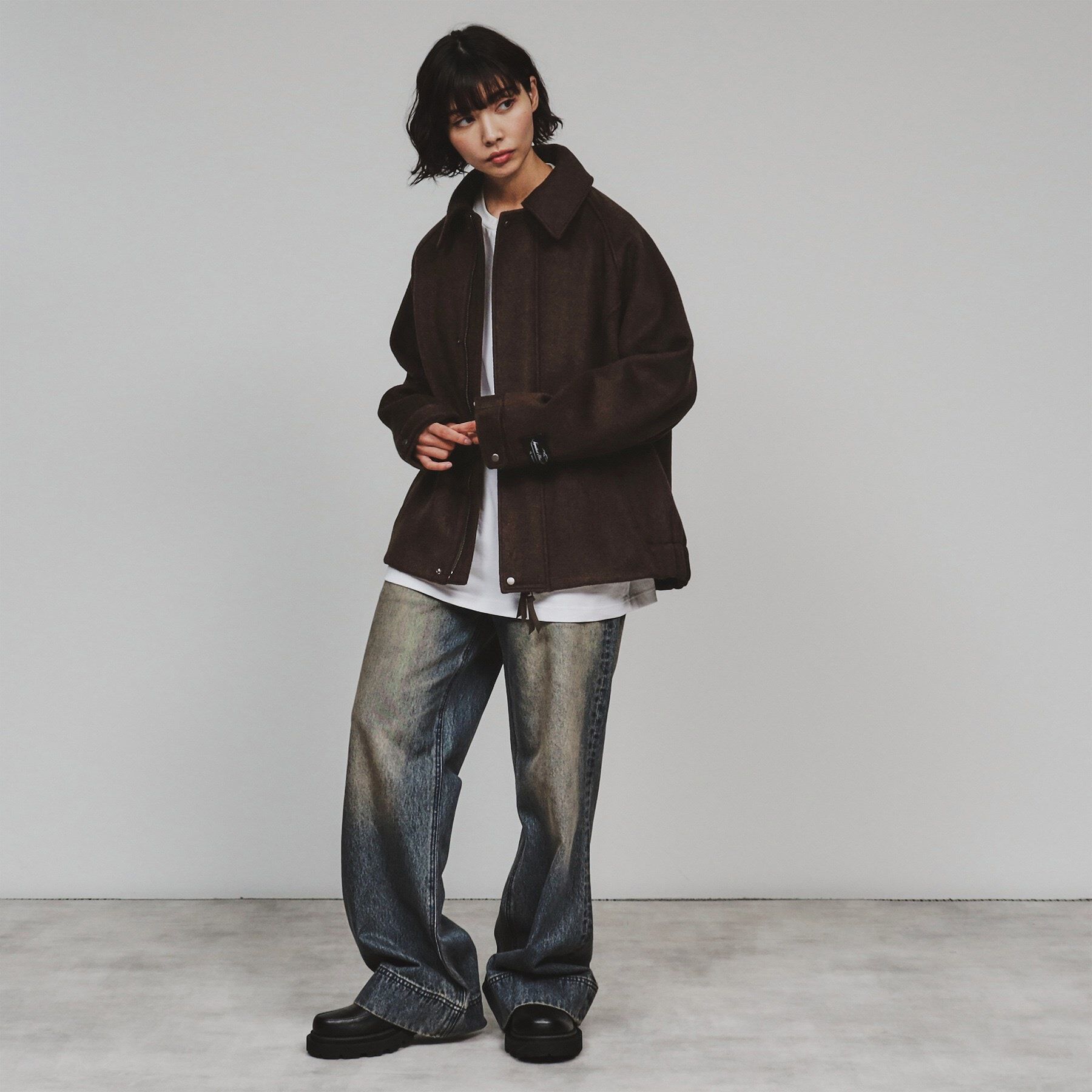 tk.TAKEO KIKUCHI「ウール混ショートブルゾン」|ブルゾン・スタジャン|