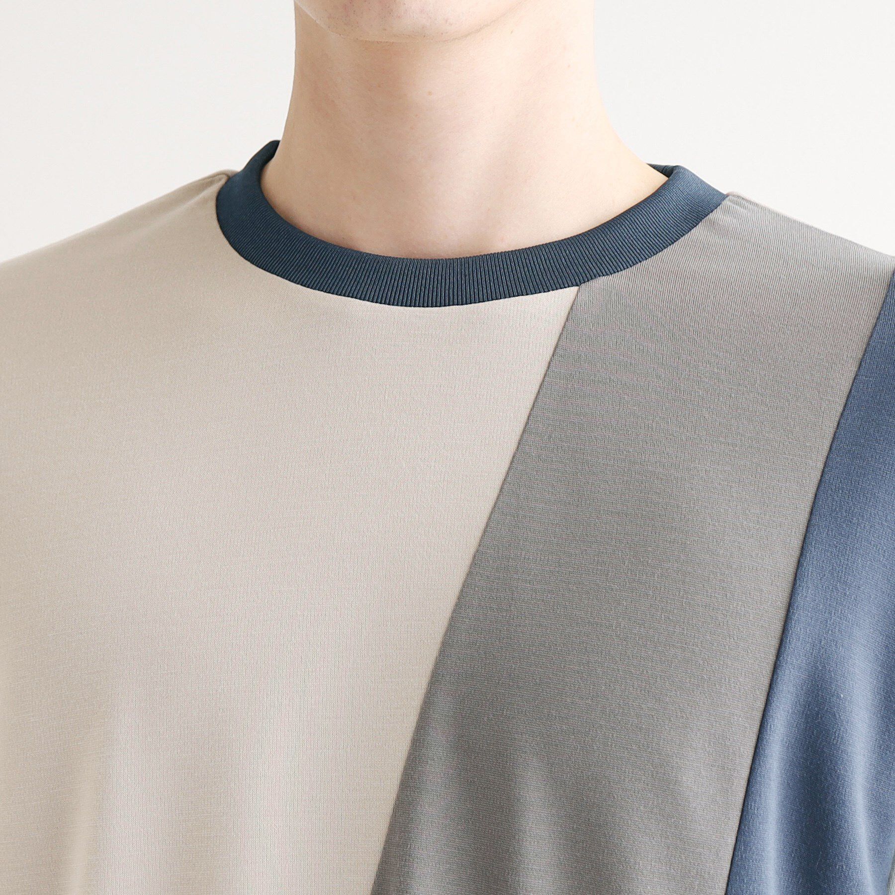 tk.TAKEO KIKUCHI「【UV／接触冷感】ナナメ切替アソートロンT」|Tシャツ・カットソー|