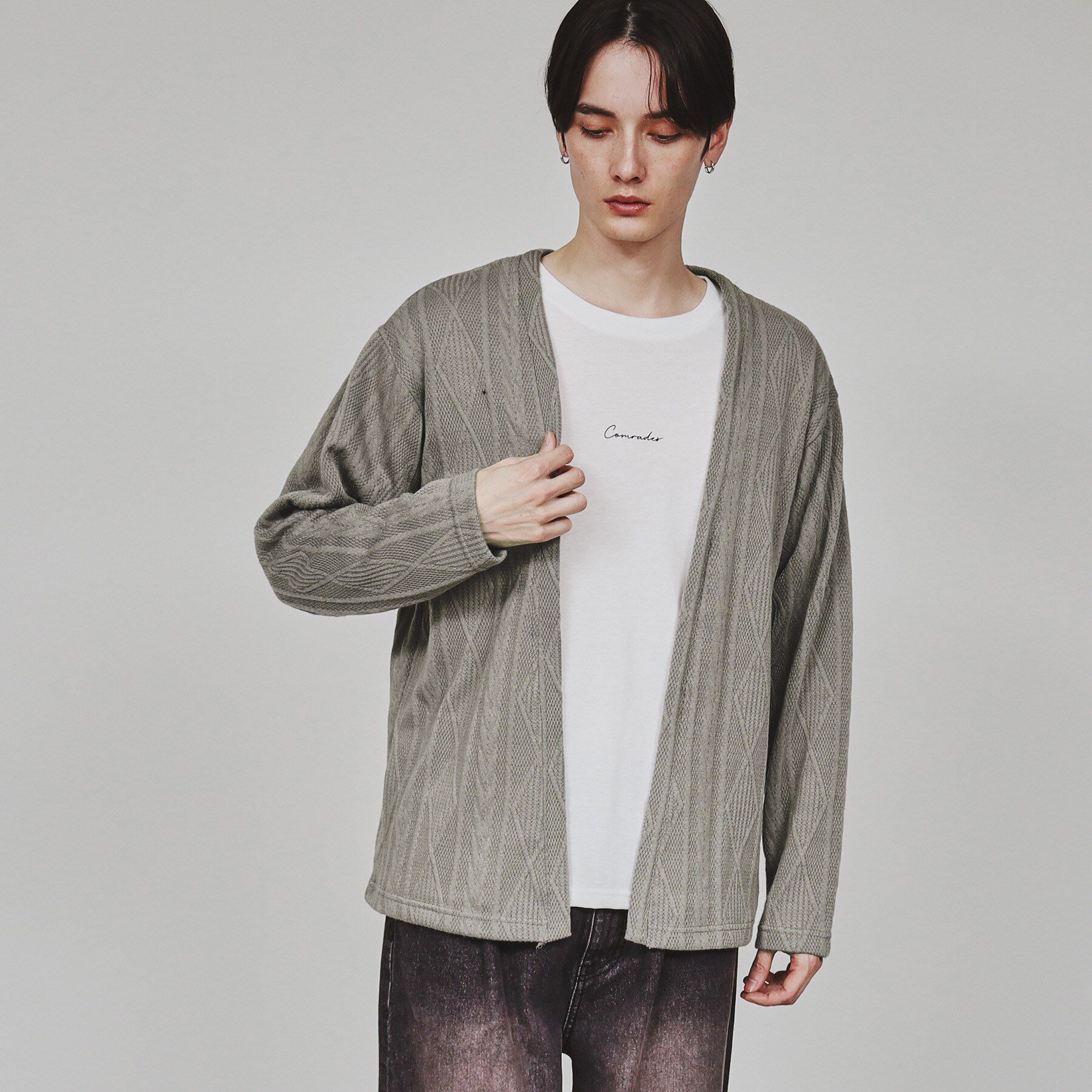 tk.TAKEO KIKUCHI「【セットアップ】フクレジャカードカーデアンサンブル」|カーディガン|