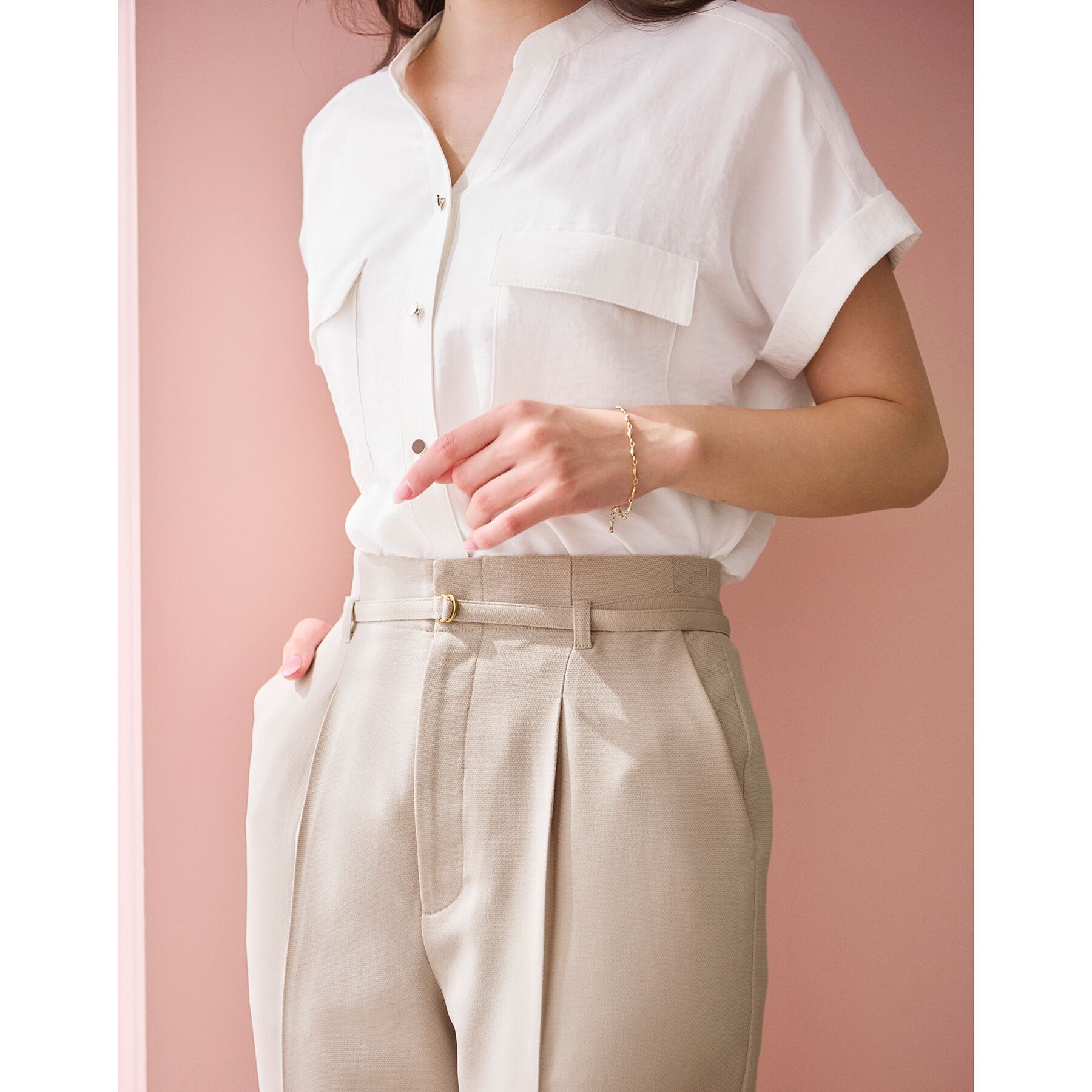 index「ストレッチベルテッドテーパードパンツ【吸水速乾／防シワ／洗濯機洗い可】」|その他|