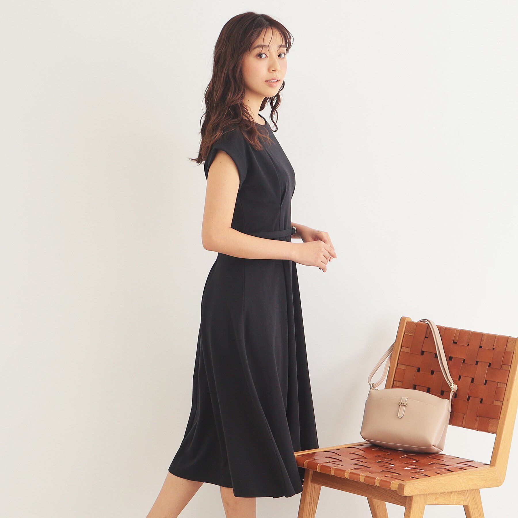 index「《5color/S-LLsize》UV ウエストタックフレアワンピース【接触冷感/洗濯機洗い可】」|ワンピース|