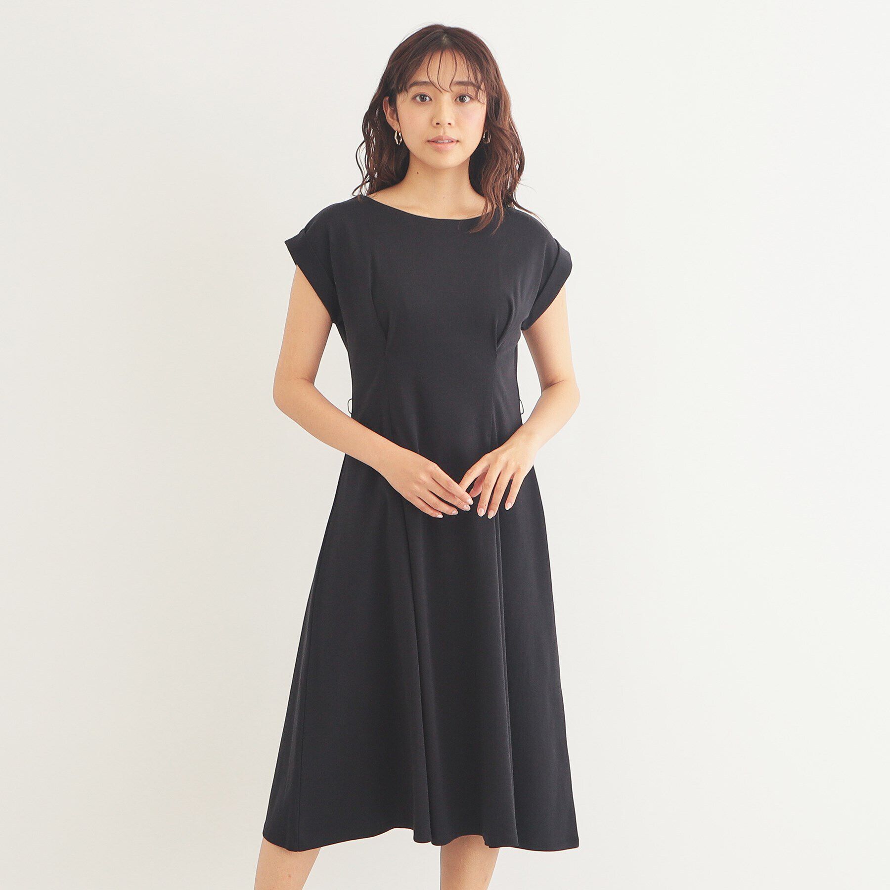 index「《5color/S-LLsize》UV ウエストタックフレアワンピース【接触冷感/洗濯機洗い可】」|ワンピース|