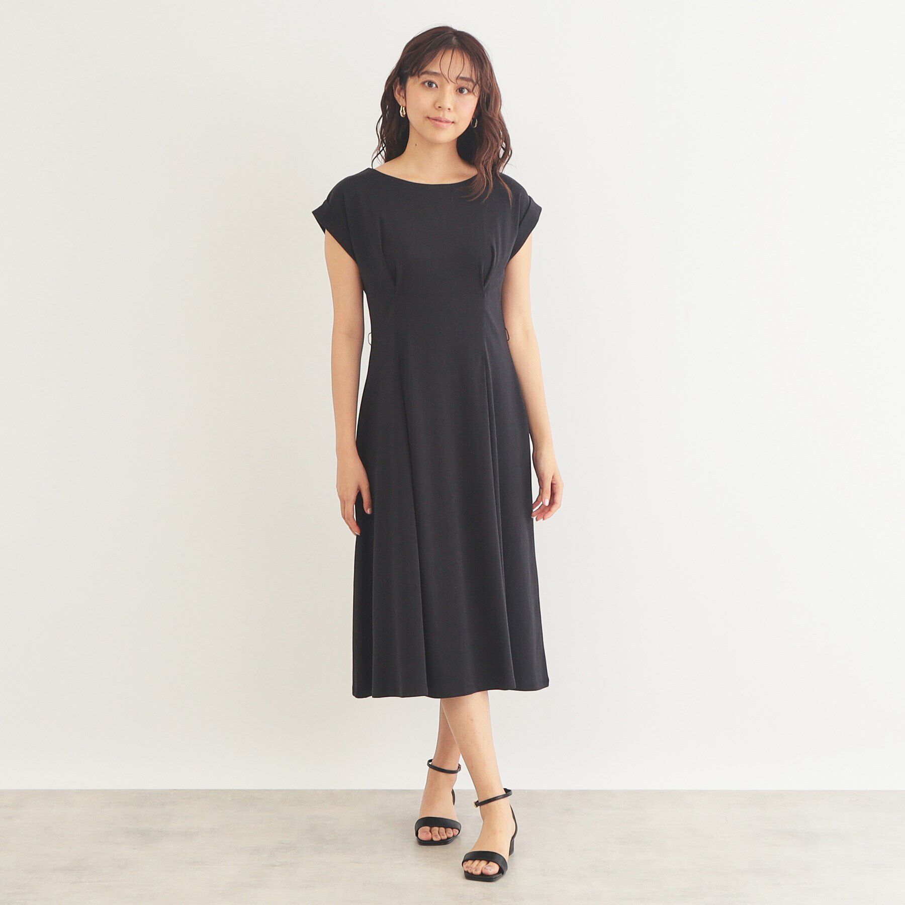 index「《5color/S-LLsize》UV ウエストタックフレアワンピース【接触冷感/洗濯機洗い可】」|ワンピース|