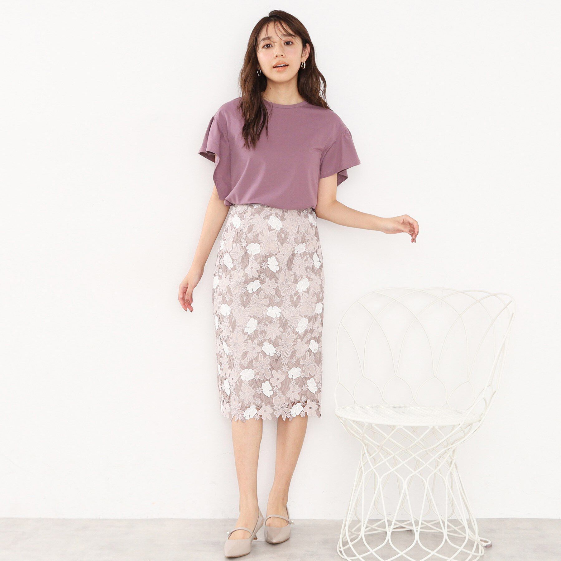 index「UV フリルスリーブカットソー【洗濯機洗い可/UVケア】」|Tシャツ・カットソー|