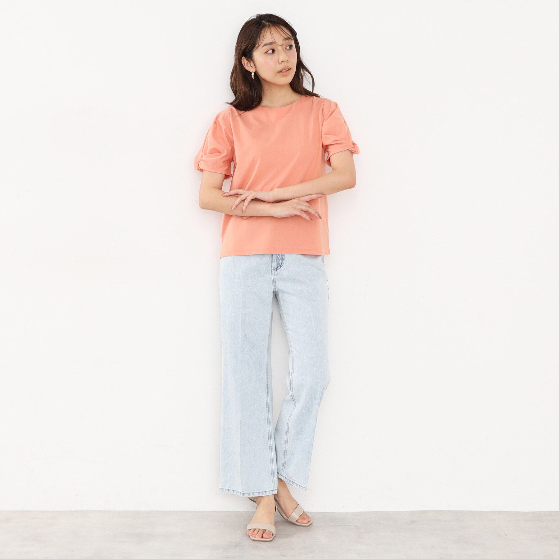 index「UV　ツイストスリーブカットソー【洗濯機洗い可/UVケア】」|Tシャツ・カットソー|