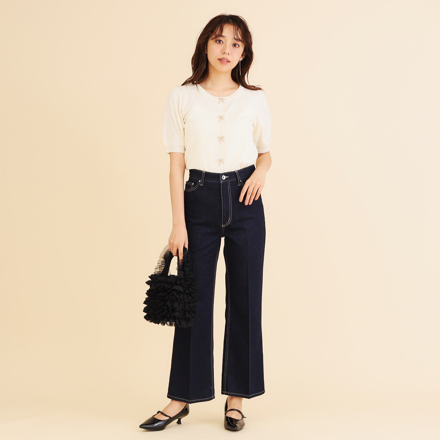 index「ワイドストレートフレアデニム【洗濯機洗い可】」|デニム|