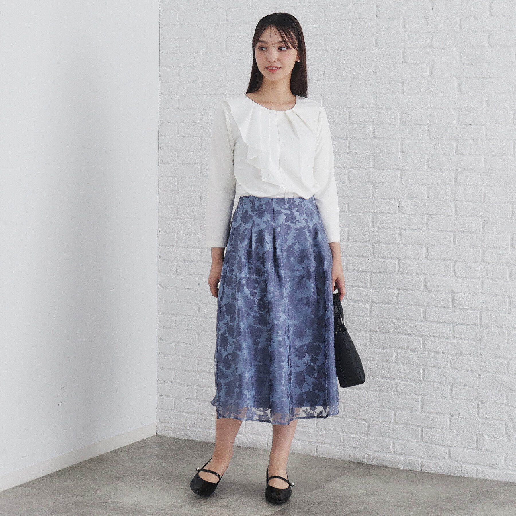 index「ストレッチポンチアシメフリルトップス【洗濯機可】」|Tシャツ・カットソー|