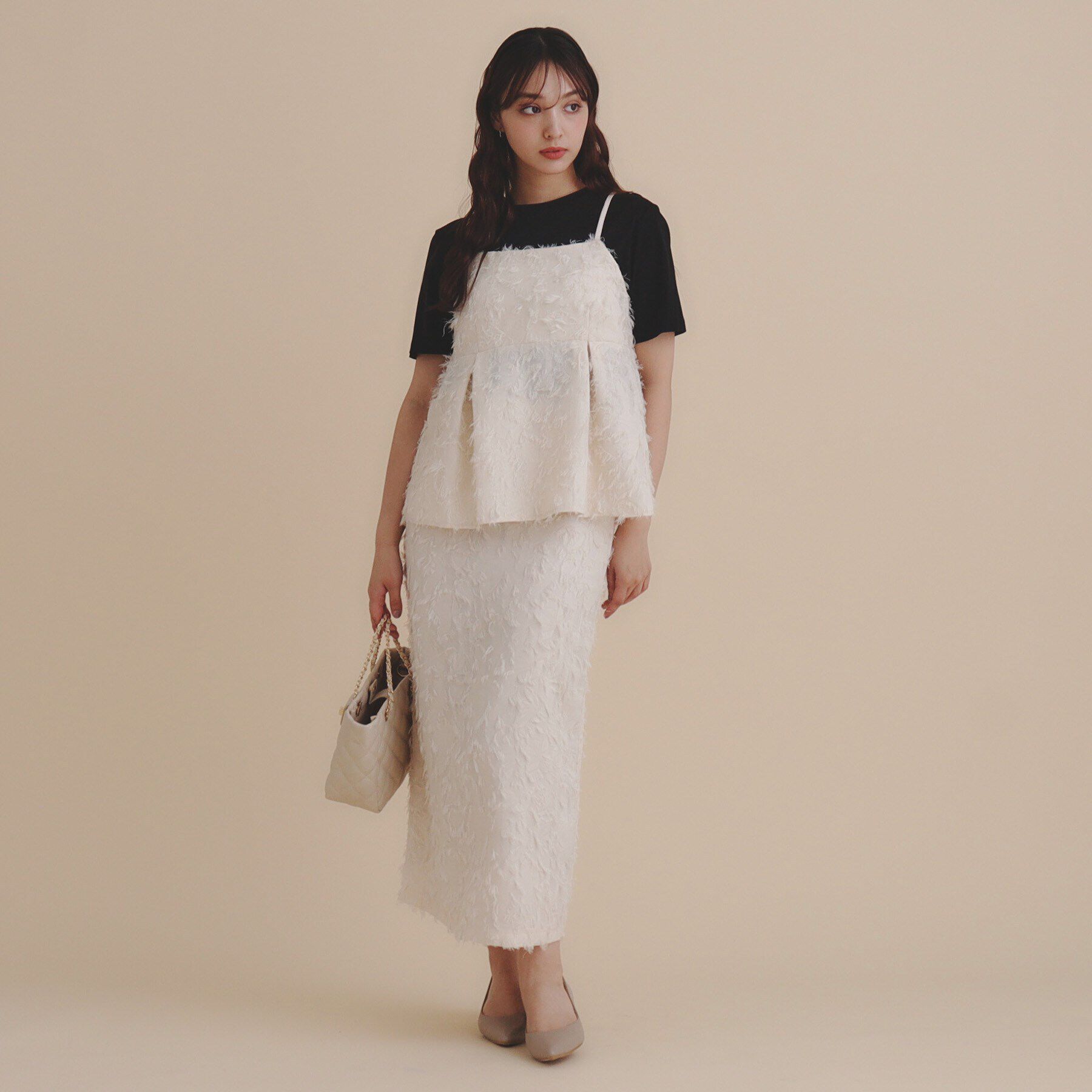 index「《美人百花掲載》カットジャカードタイトスカート/セットアップ対応【洗濯機洗い可】」|スカート|