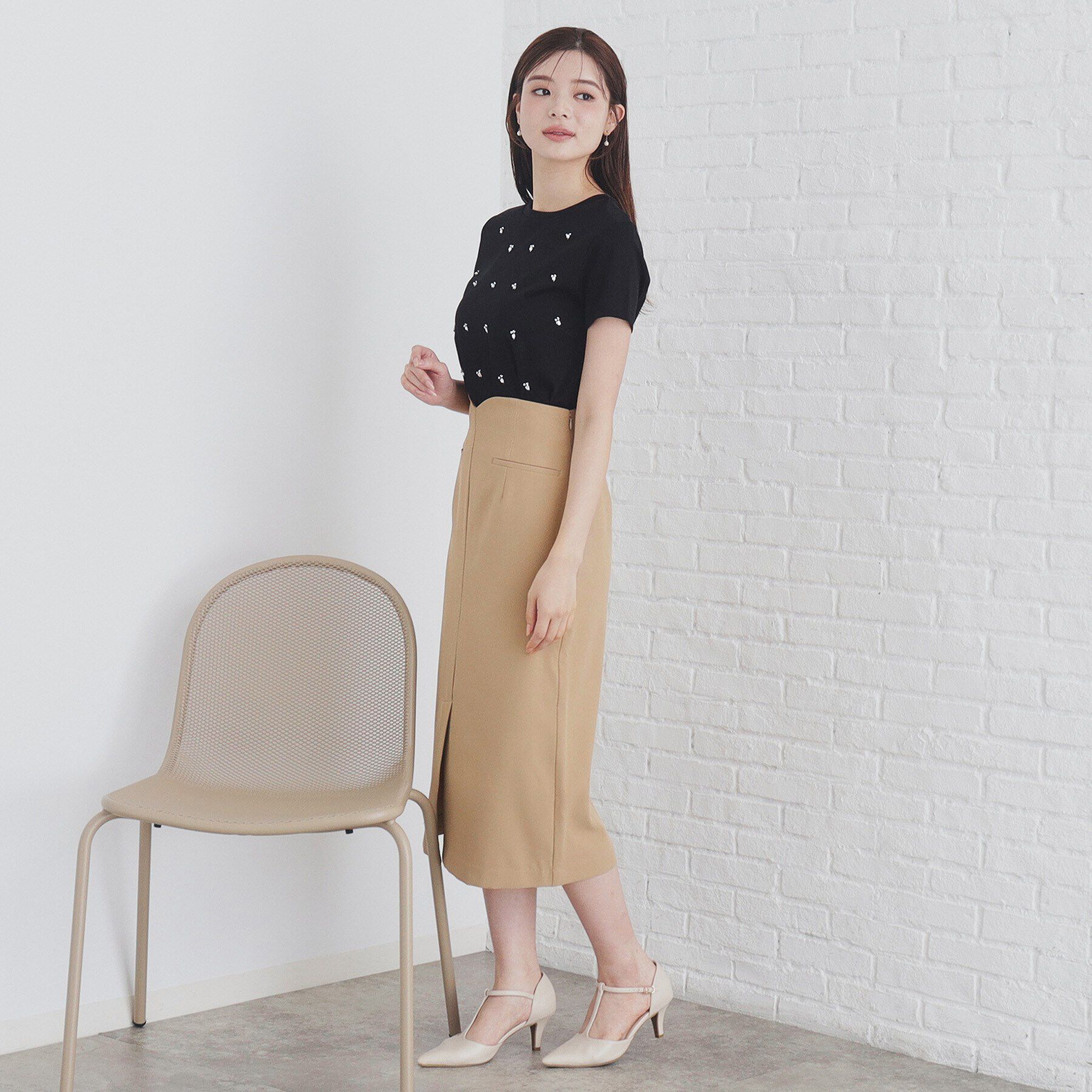 index「ストレッチハートウエストタイトスカート【洗濯機洗い可/防シワ】」|スカート|