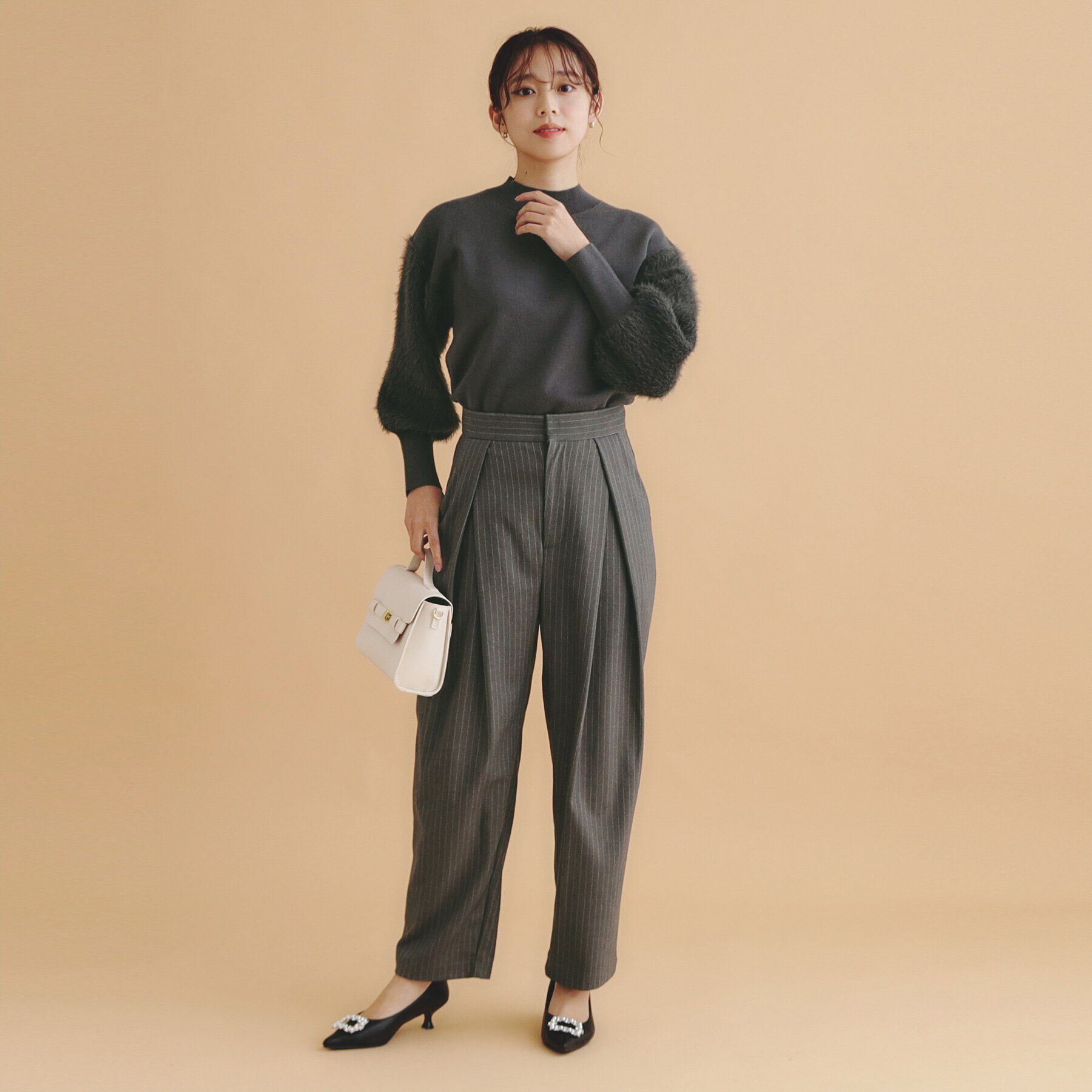 index「《美人百花掲載》フェザースリーブハイネックニット【洗濯機洗い可】」|ニット・セーター|