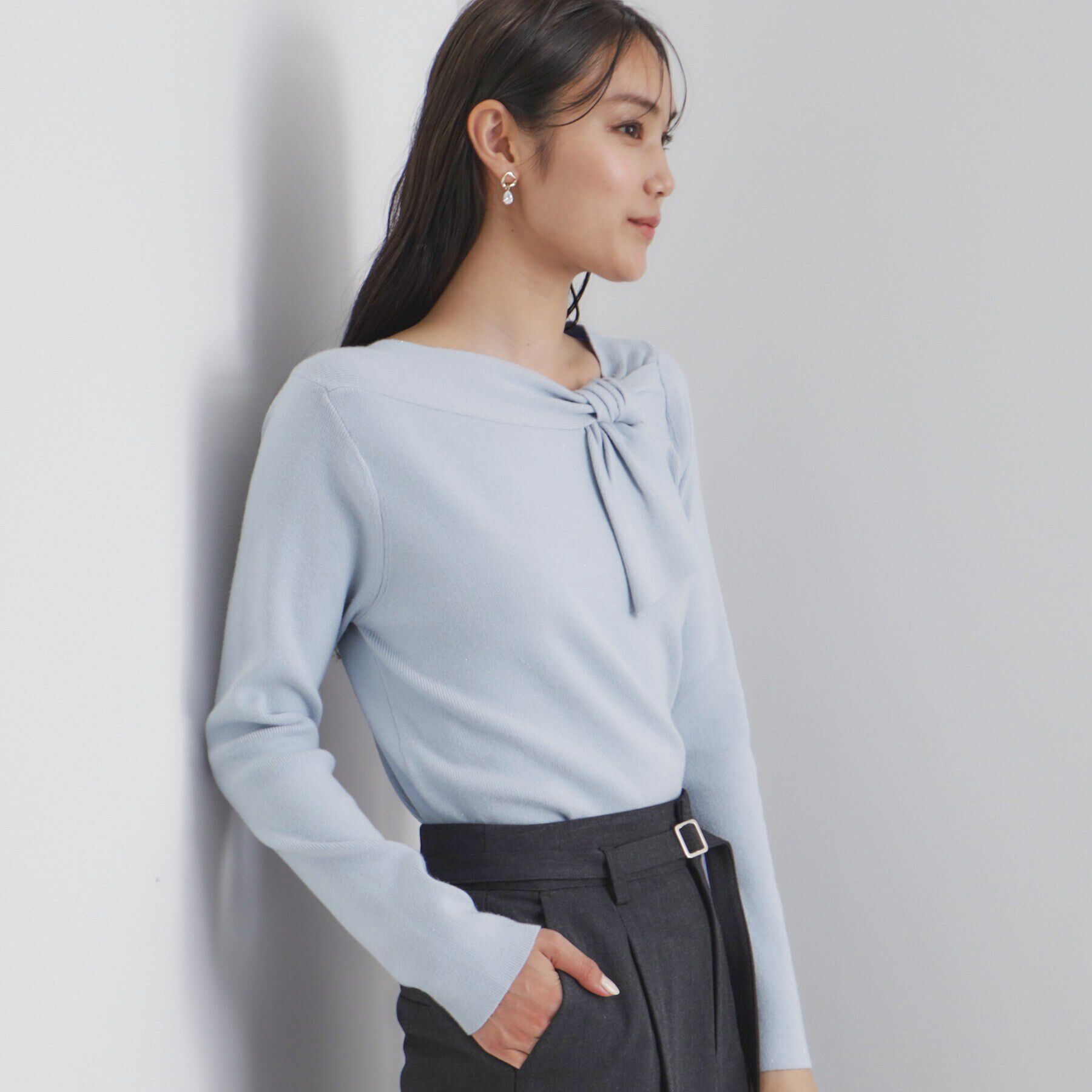 index「《6color/S-LLsize》アシメボウタイニット【洗濯機洗い可】」|ニット・セーター|