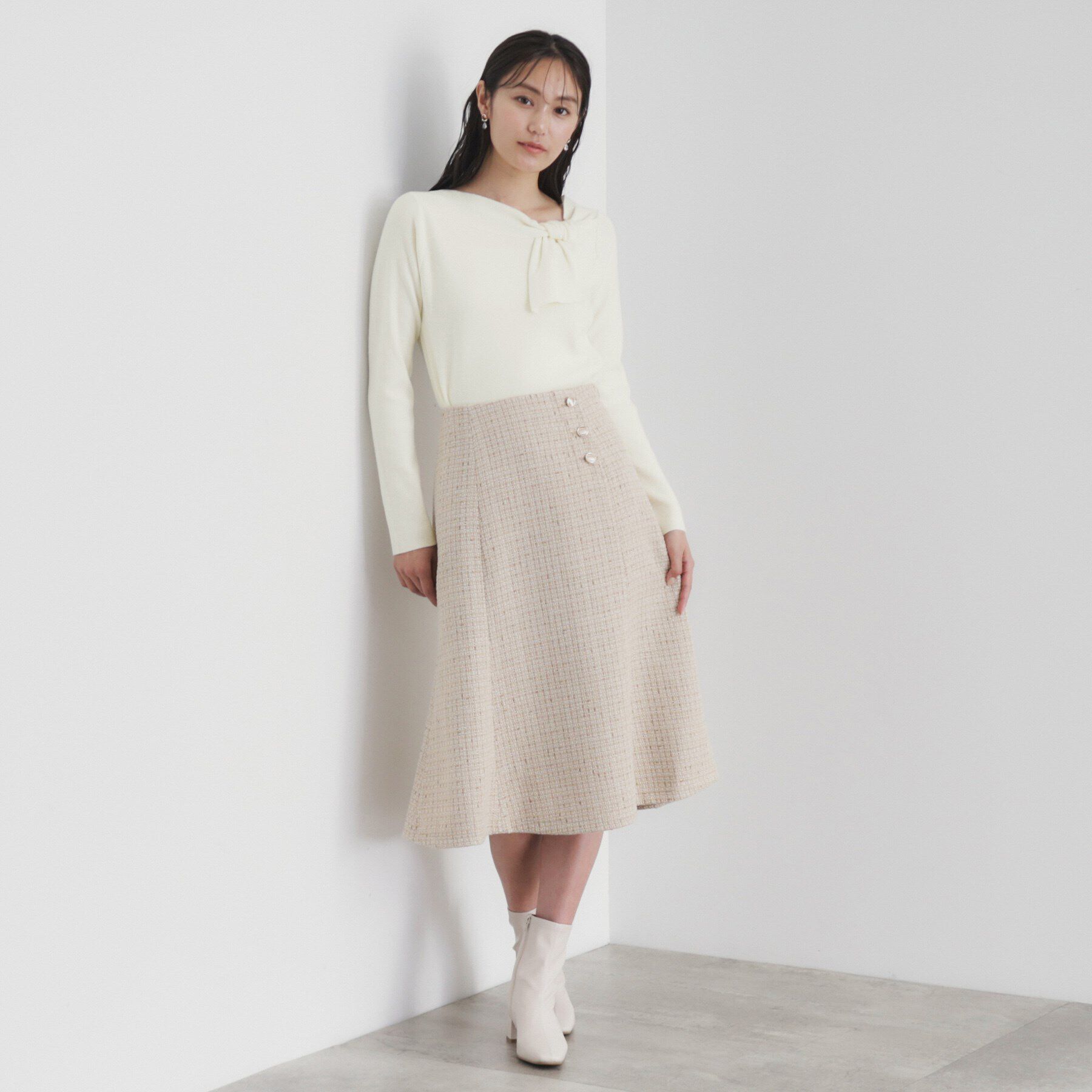 index「《6color/S-LLsize》アシメボウタイニット【洗濯機洗い可】」|ニット・セーター|