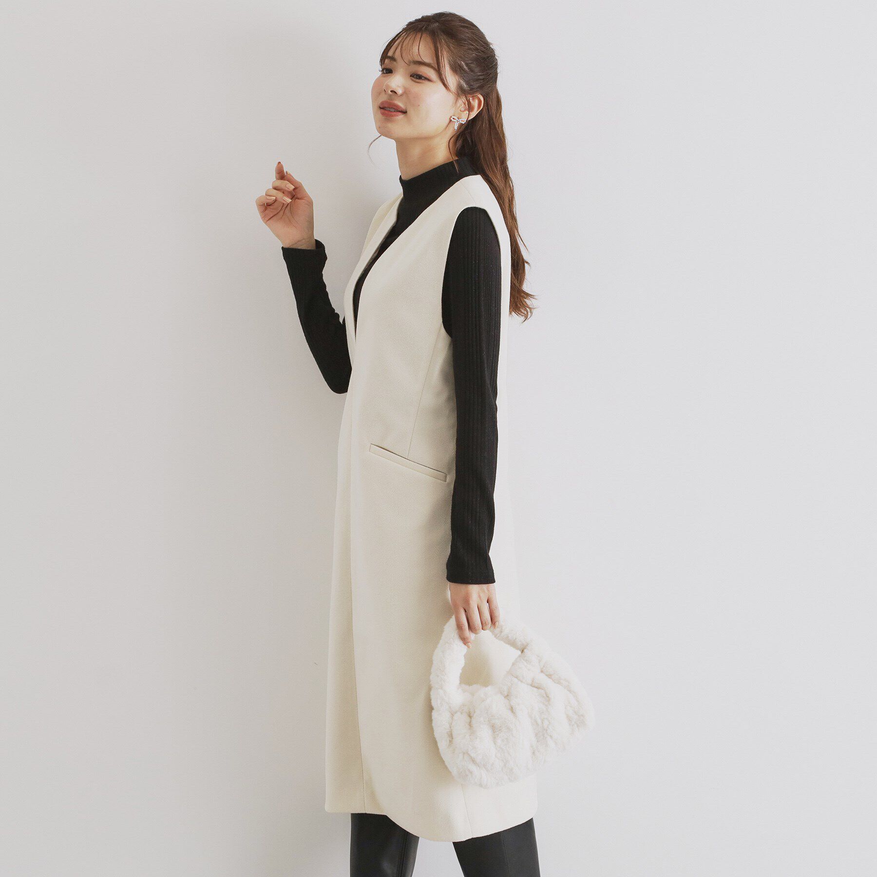 index「スリットネックジャンパースカート【洗濯機洗い可/イージーアイロン】」|ワンピース|