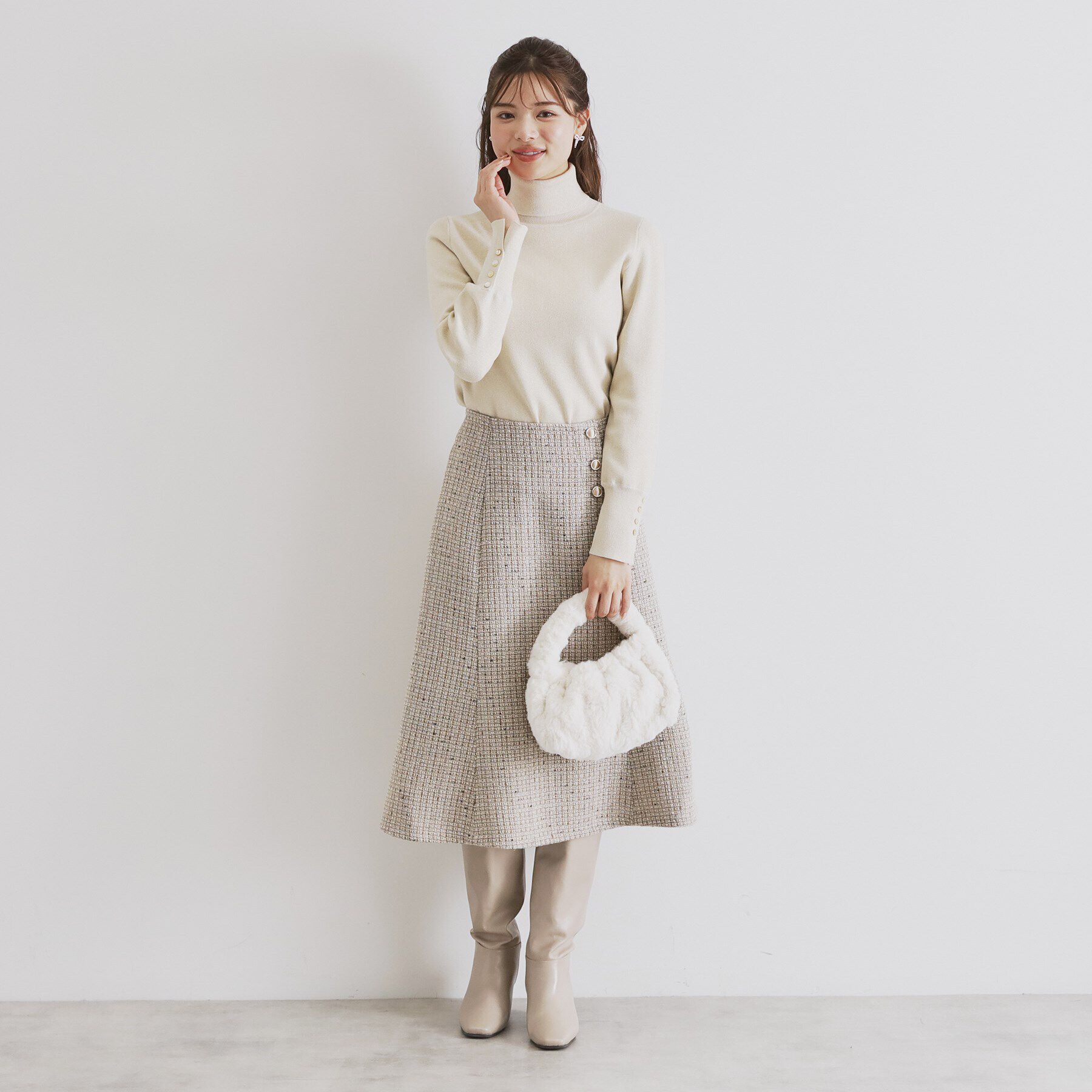 index「袖ボタンタートルネックニット【洗濯機洗い可】」|ニット・セーター|