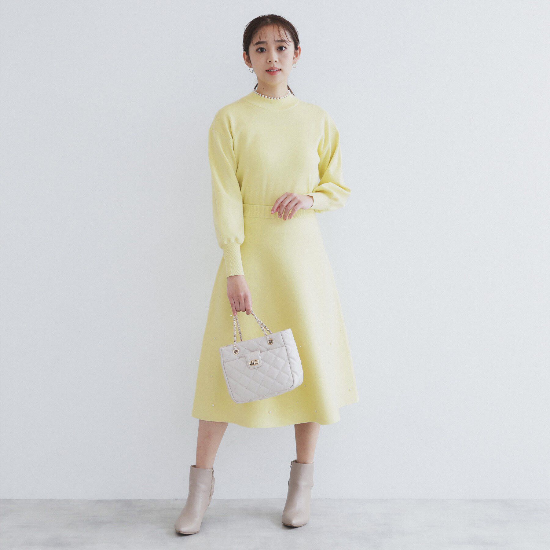 index「《美人百花掲載》パール調ハイネックニット/セットアップ対応【洗濯機可】」|ニット・セーター|