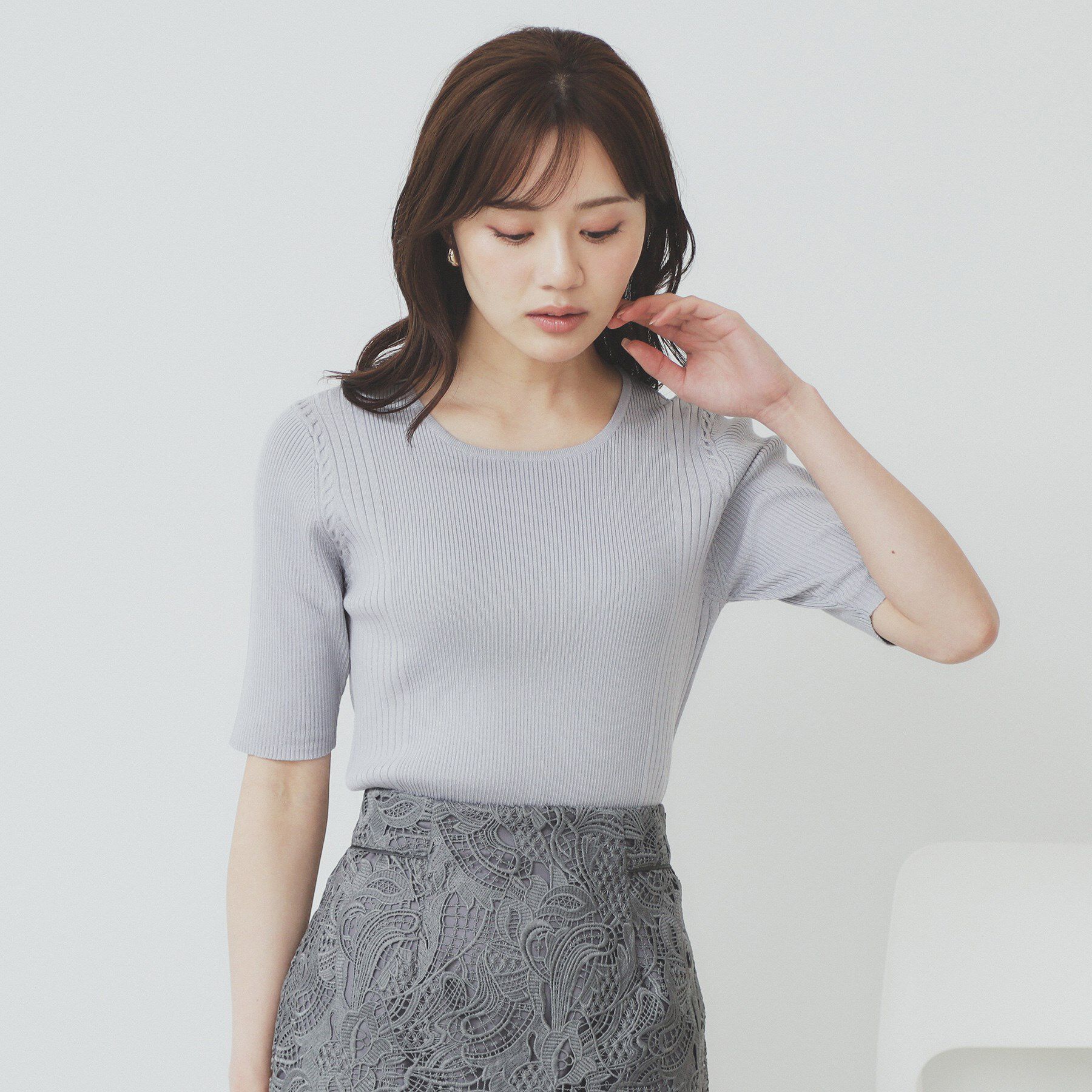 index「リブケーブルニット【洗濯機洗い可】」|ニット・セーター|