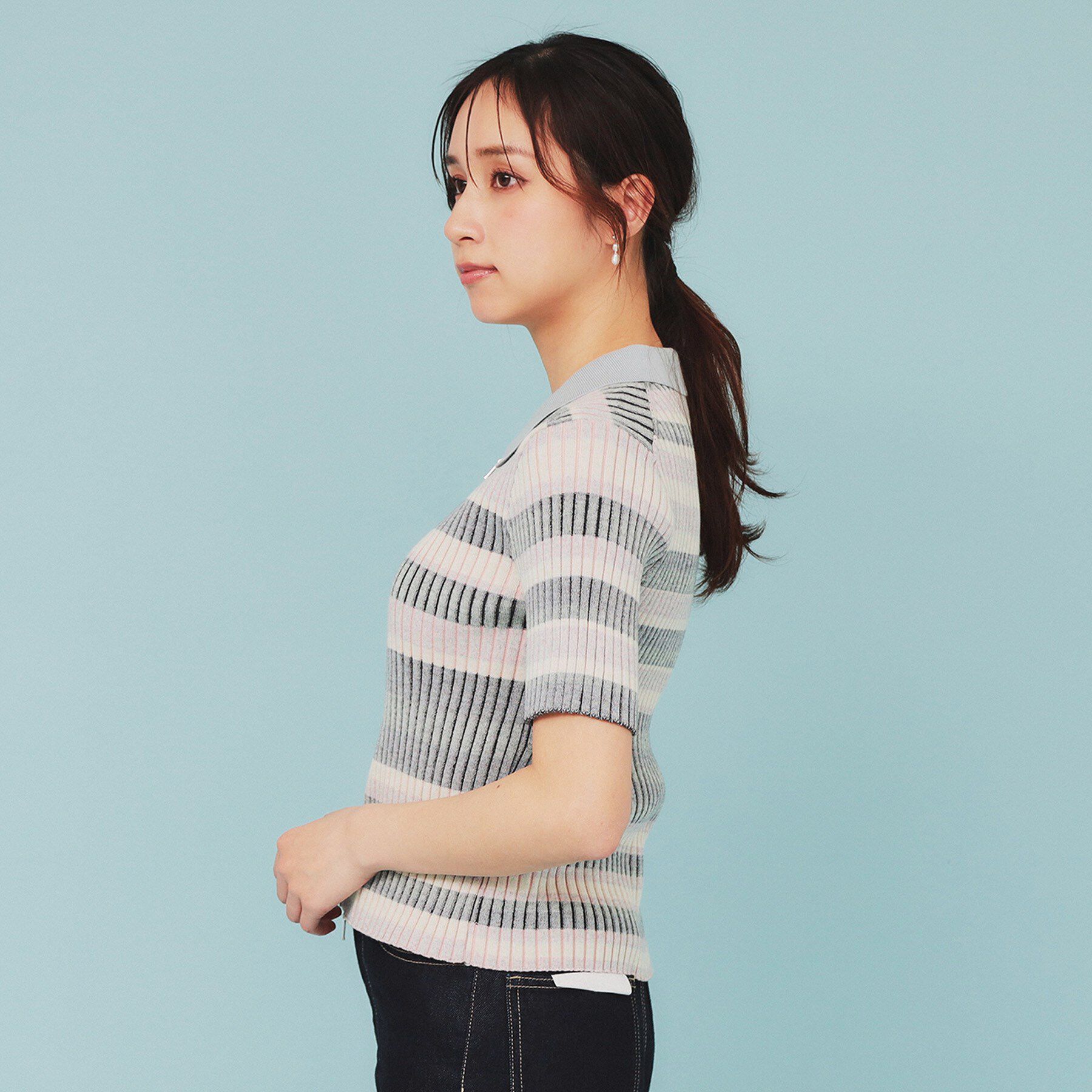 index「マルチボーダーダブルジップニット【洗濯機洗い可】」|カーディガン|