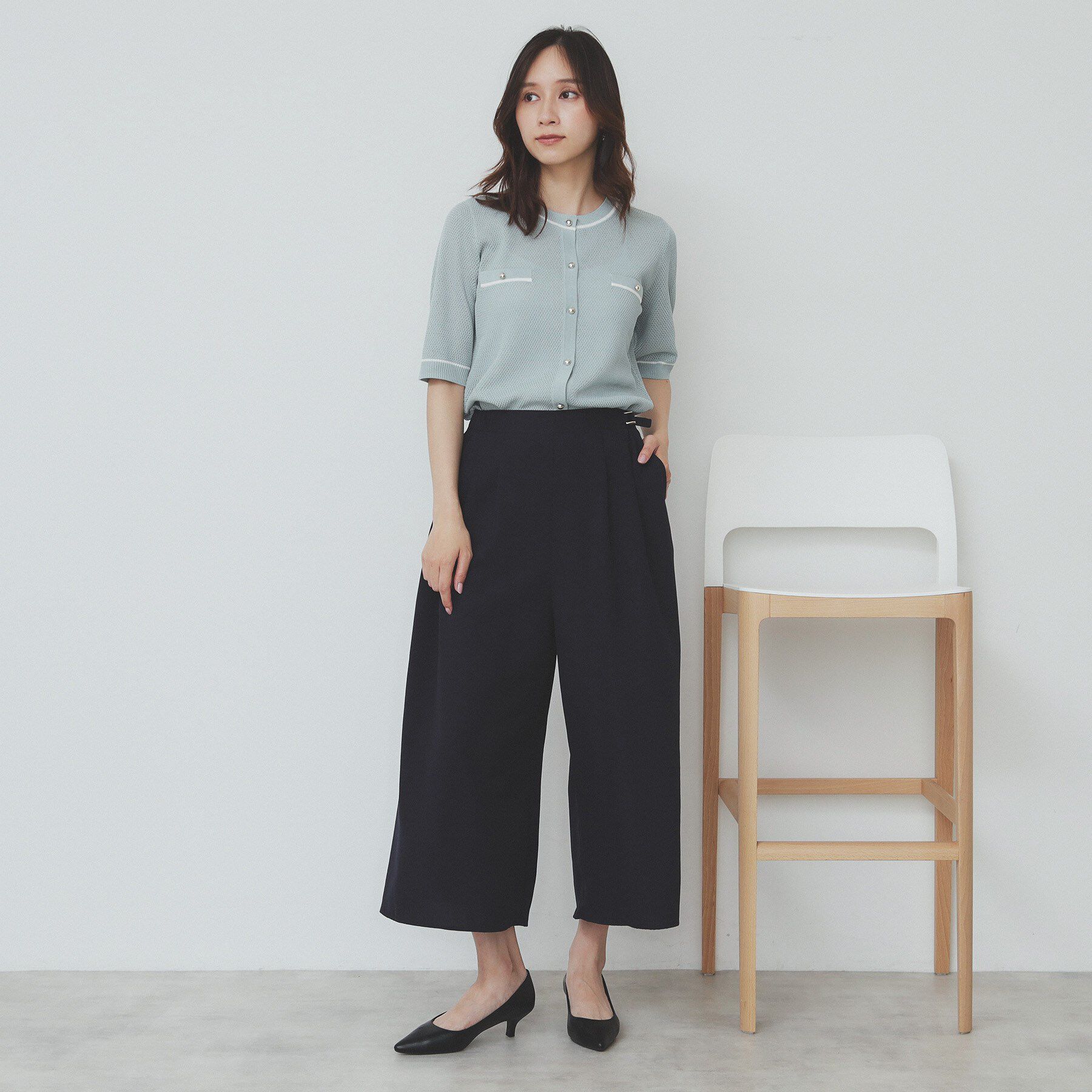 index「サイドタブデザインスカンツ【洗濯機洗い可/吸水速乾/防シワ/抗ピル/イージーアイロン】」|その他|