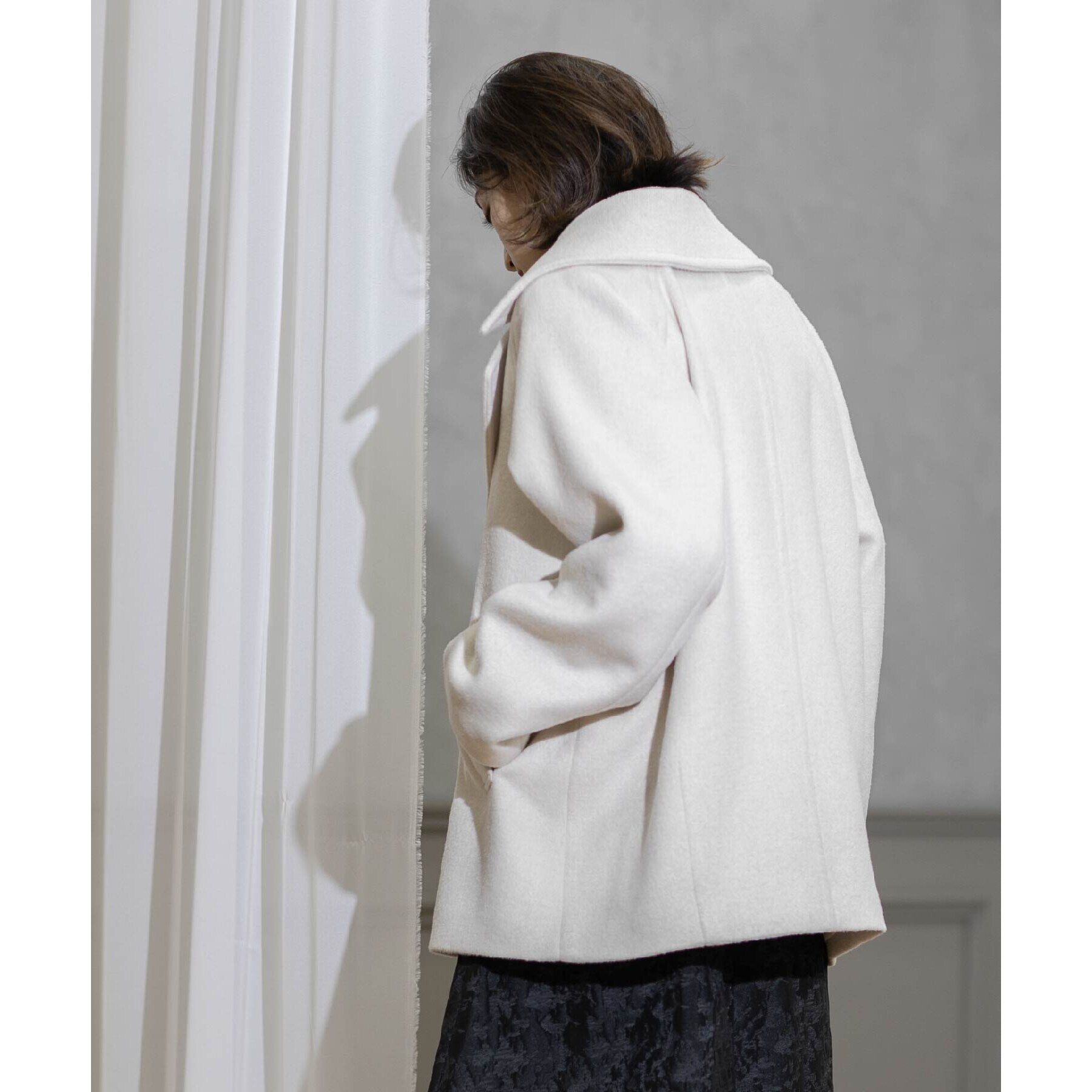 OPAQUE.CLIP「《S-LLsize》ウールカシミヤブレンド ミドルピーコート」|ピーコート|