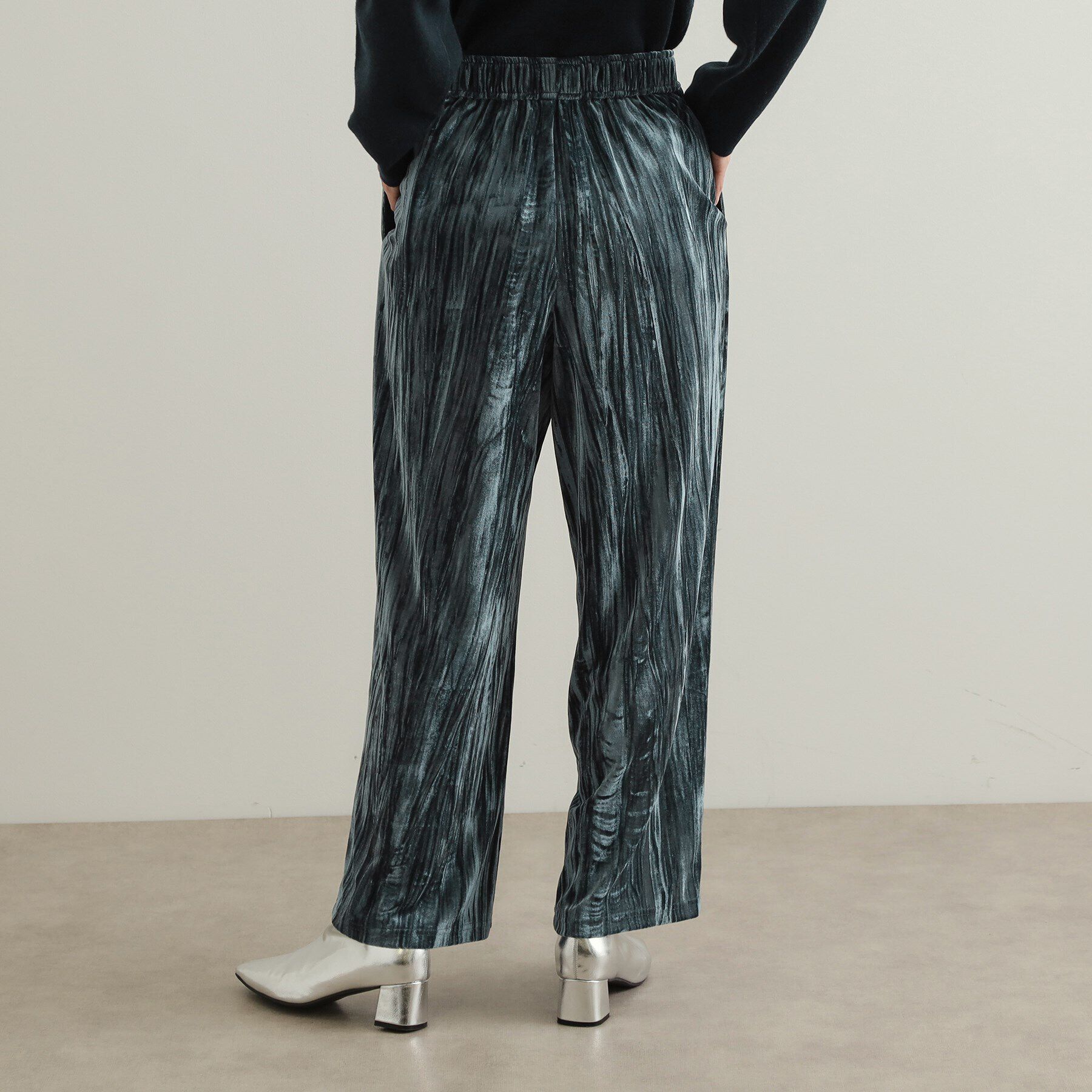 OPAQUE.CLIP「クラッシュベロア イージーワイドパンツ【洗濯機洗い可】」|その他|