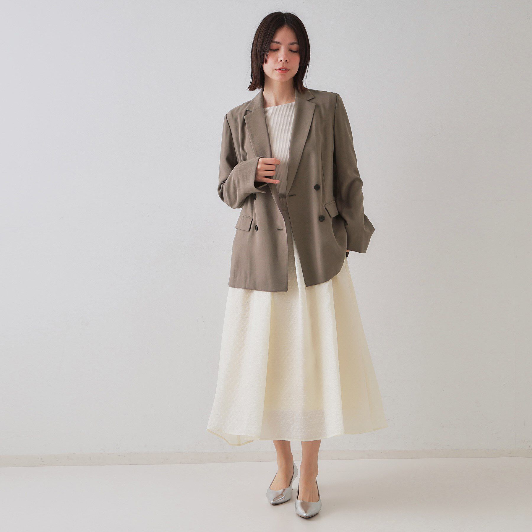 OPAQUE.CLIP「ダブルブレストジャケット【洗える】」|テーラードジャケット|