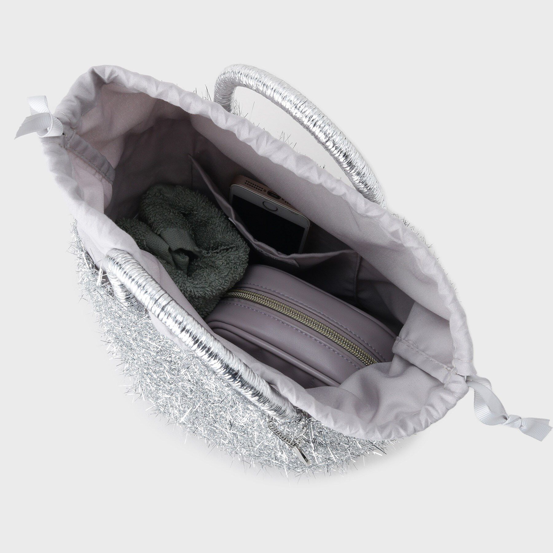 OPAQUE.CLIP「ラメバスケット調ハンドバッグ」|トートバッグ|