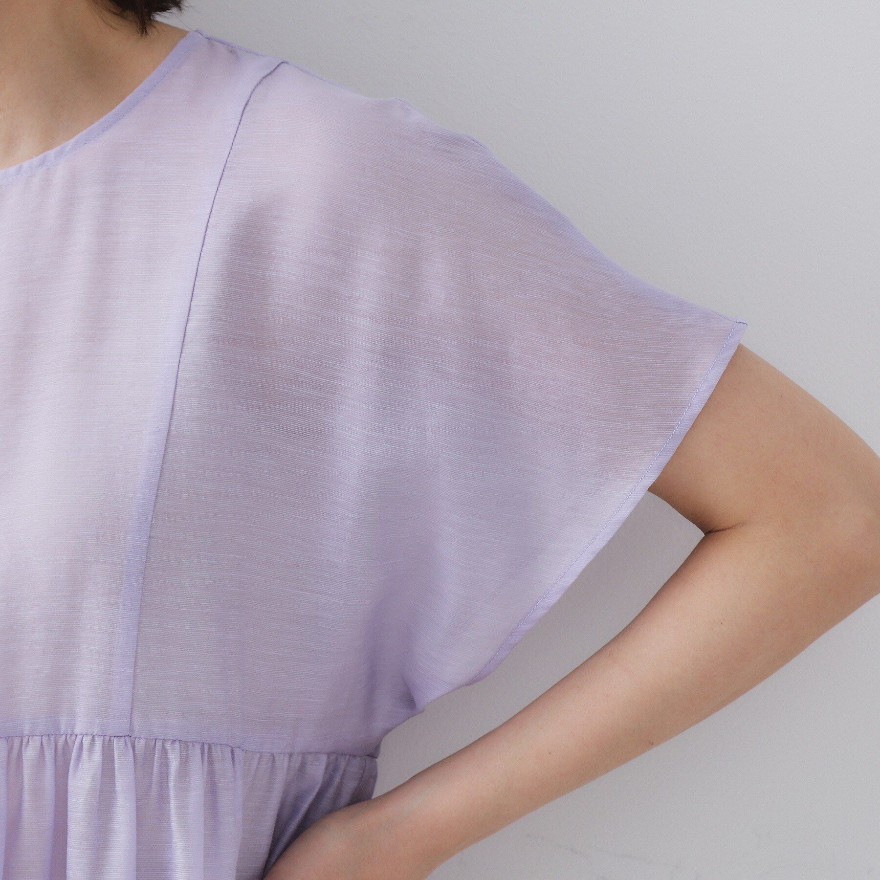 OPAQUE.CLIP「麻混シアーペプラムブラウス【洗濯機洗い可】」|シャツ・ブラウス|