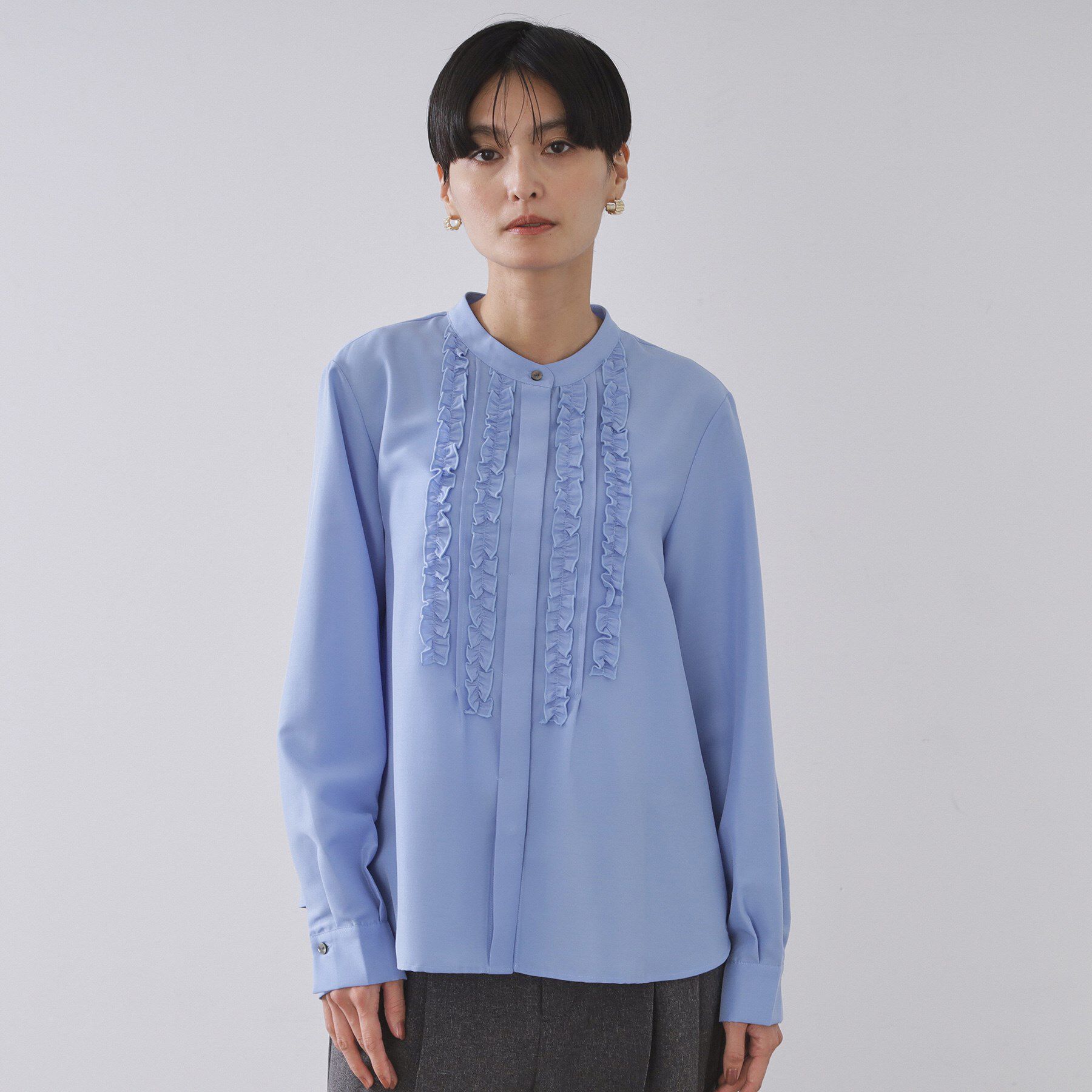 OPAQUE.CLIP「フロントフリルブラウス【洗濯機OK】」|シャツ・ブラウス|