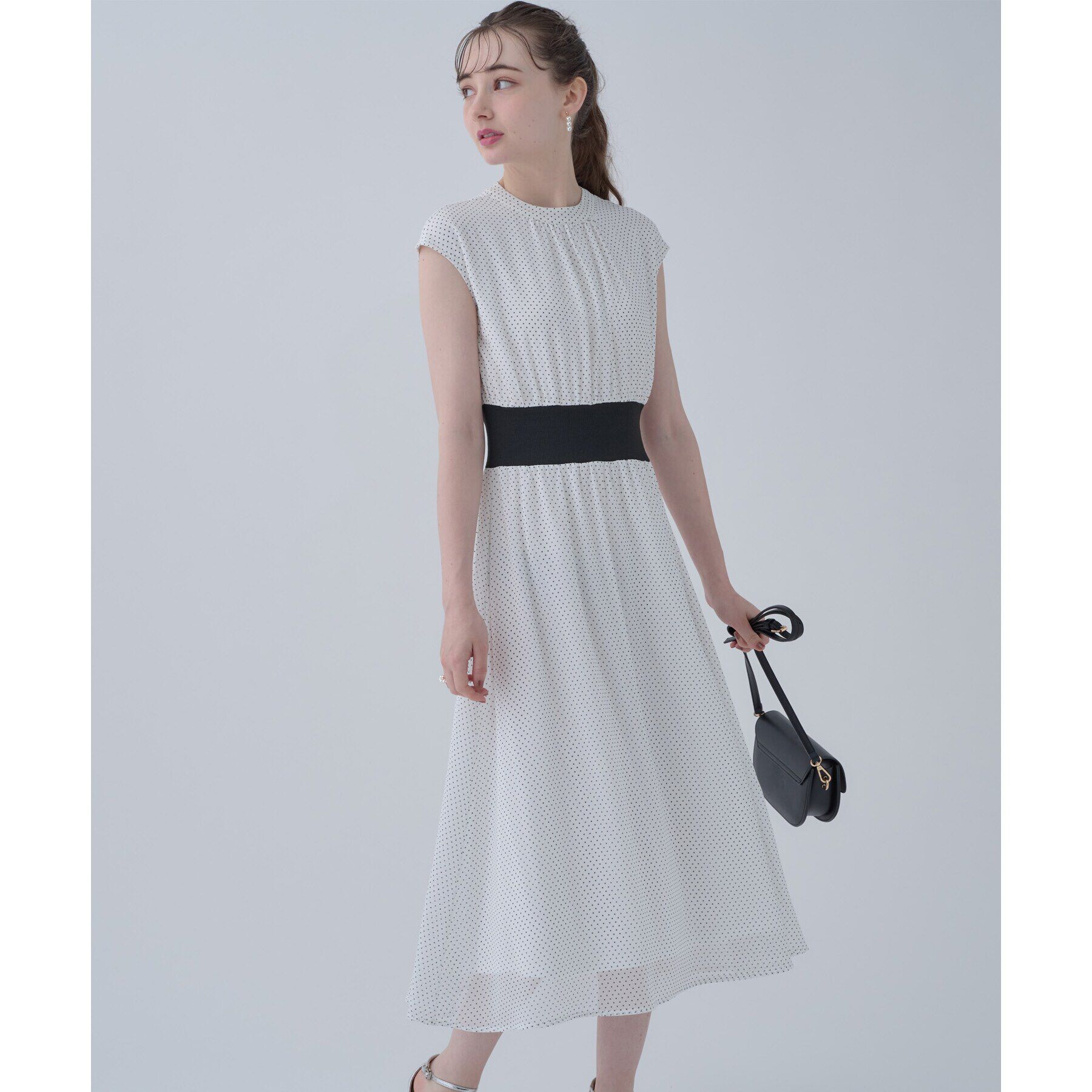 Couture broach「リブデザインドットワンピース」|ワンピース|ｵﾌﾎﾜｲﾄ(103)