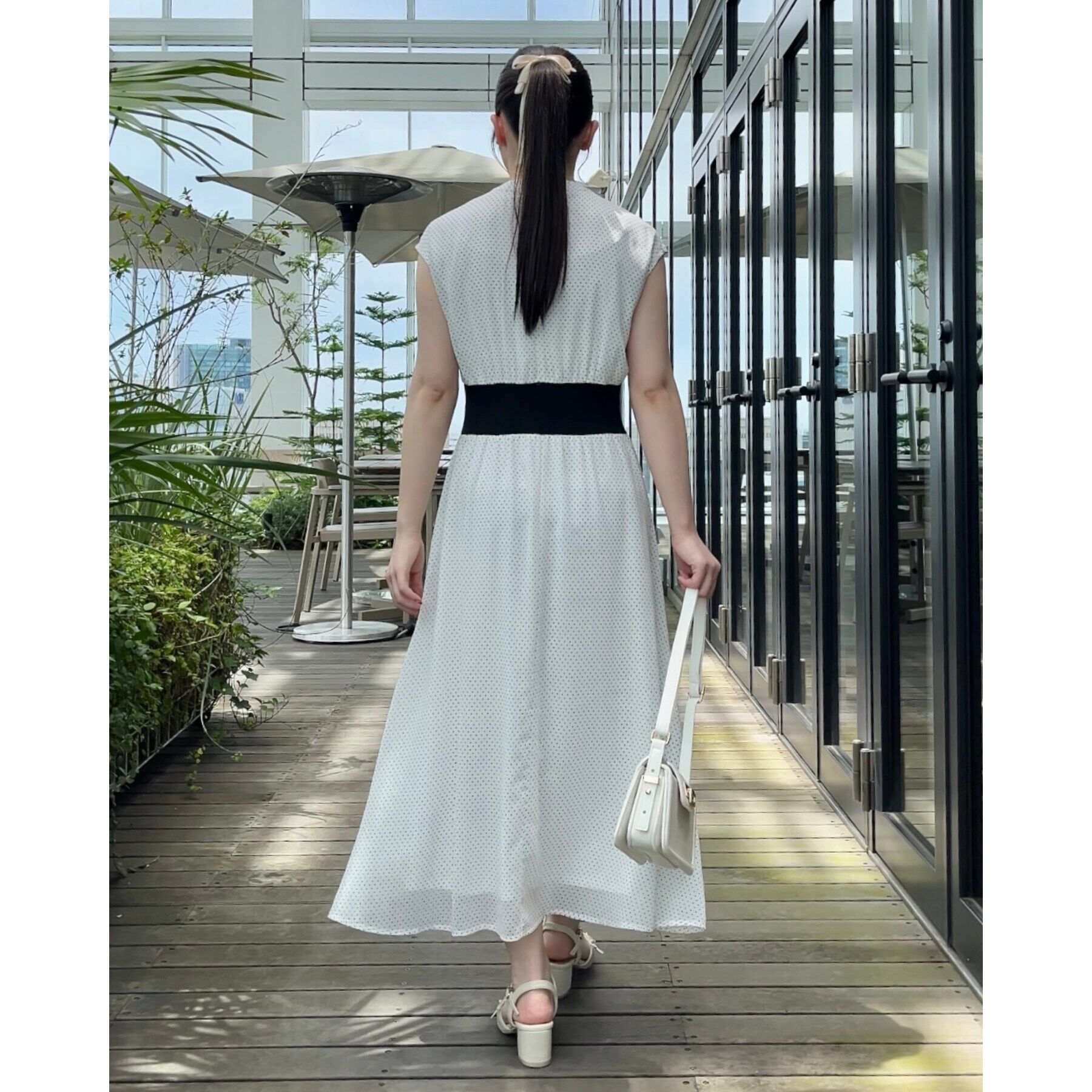 Couture broach「リブデザインドットワンピース」|ワンピース|