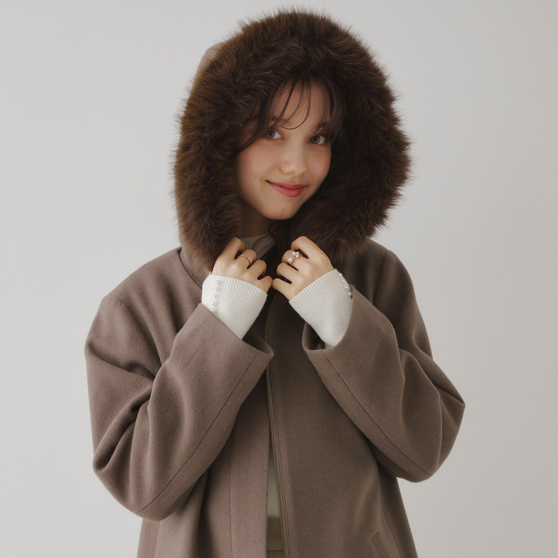 Couture broach「フードフェイクファーマルチウェイコート」|その他|