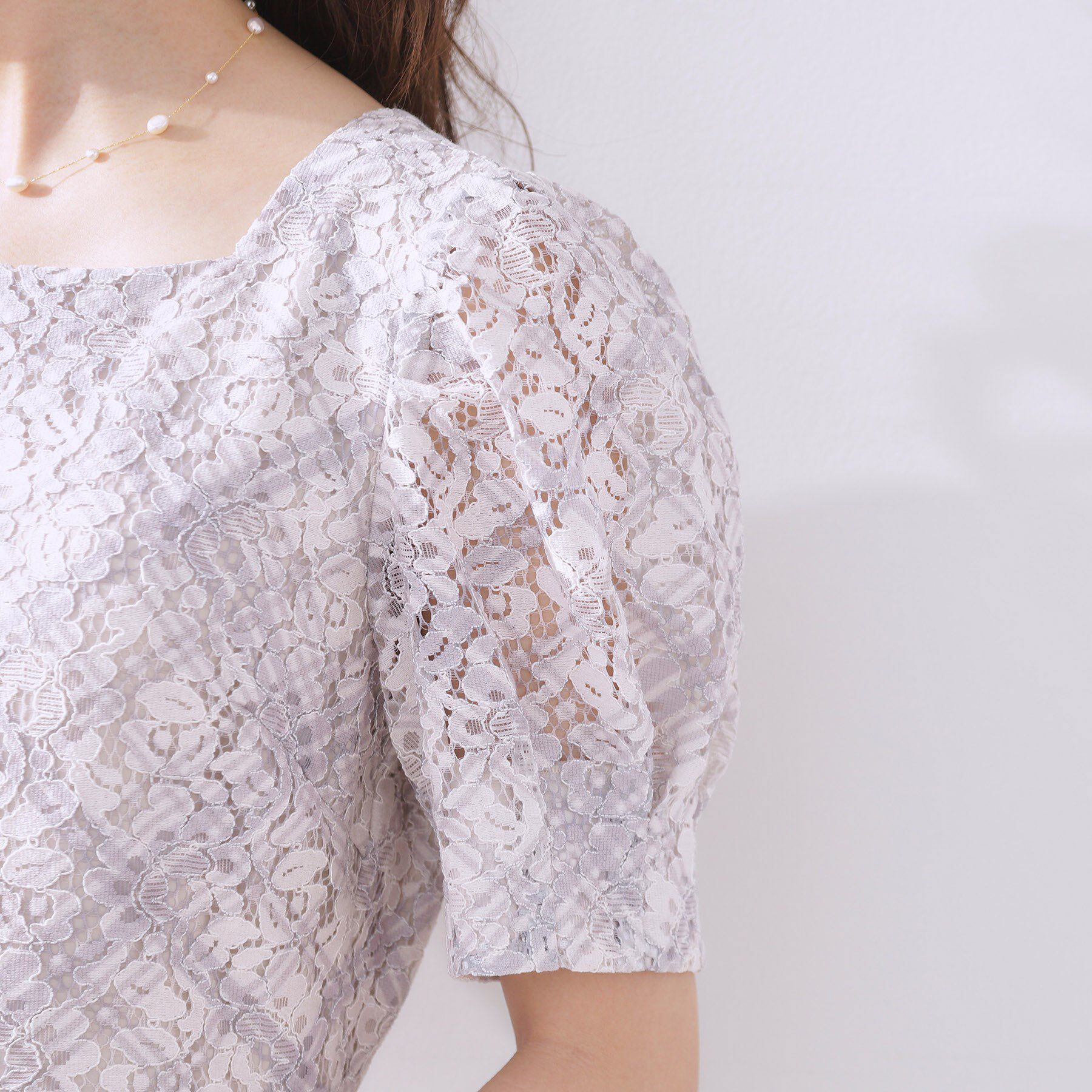 Couture broach「【一枚で着映え・華やか】チェックプリント コードレースワンピース」|ワンピース|