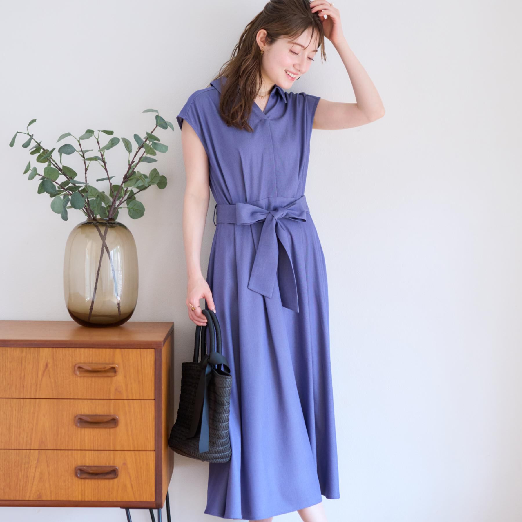 Couture broach「【美シルエット・通勤】シャンブレーシャツワンピース」|ワンピース|