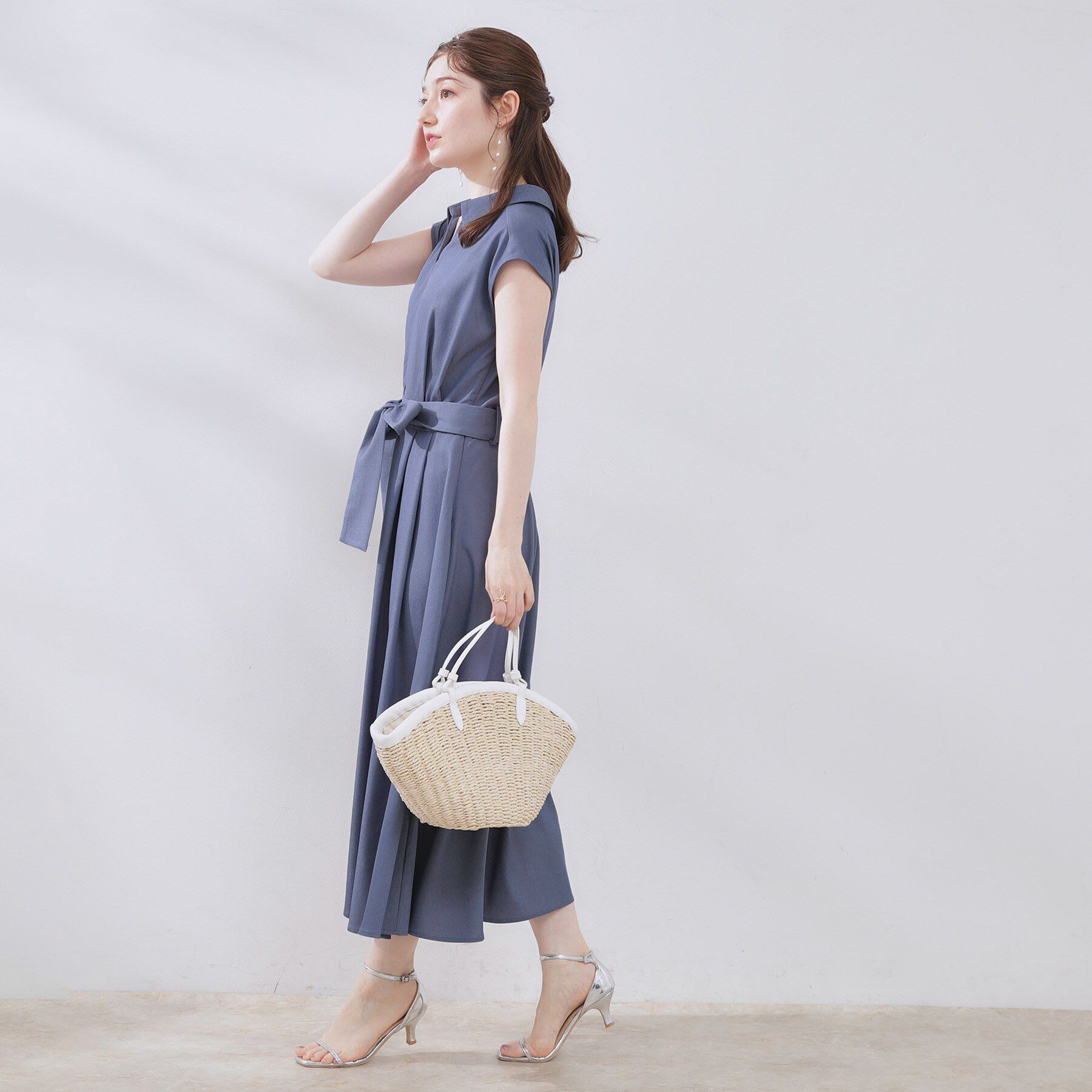 Couture broach「【美シルエット・通勤】シャンブレーシャツワンピース」|ワンピース|