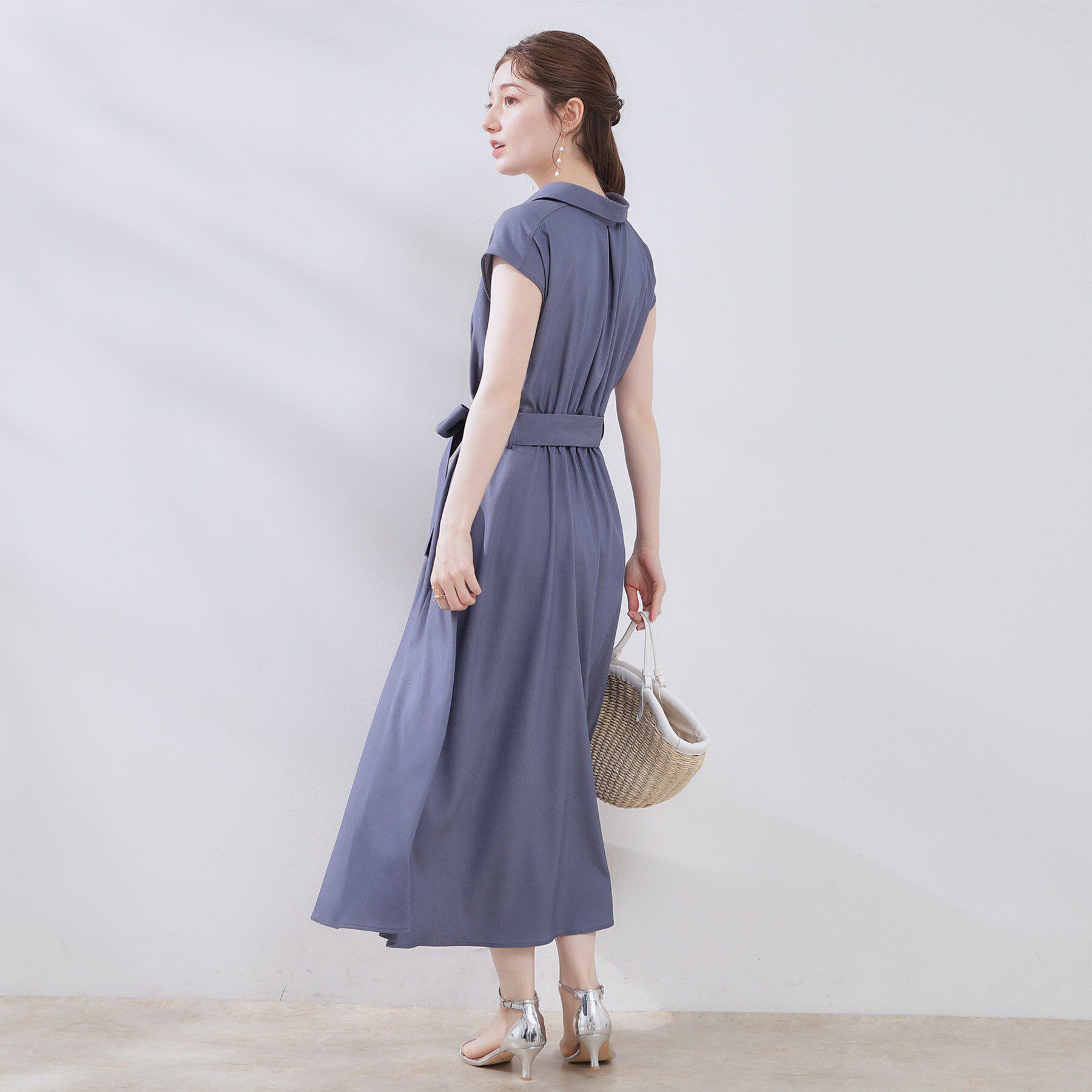 Couture broach「【美シルエット・通勤】シャンブレーシャツワンピース」|ワンピース|