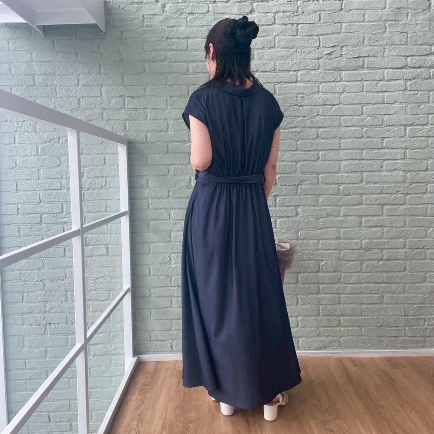 Couture broach「【美シルエット・通勤】シャンブレーシャツワンピース」|ワンピース|