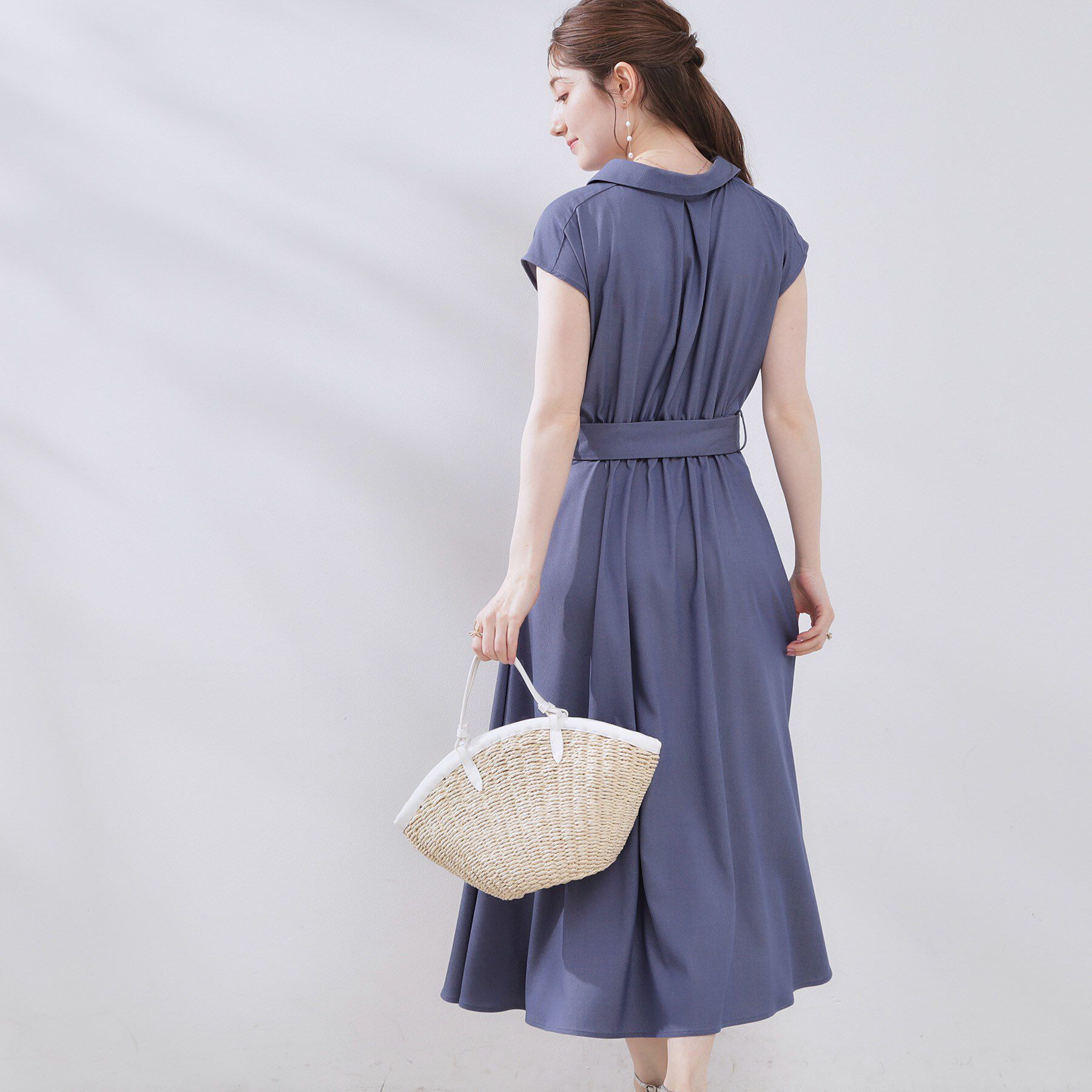 Couture broach「【美シルエット・通勤】シャンブレーシャツワンピース」|ワンピース|